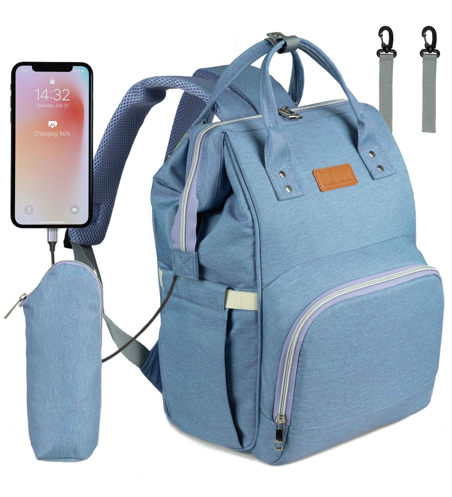 NEVEQ Babylation Wicking Pack - Large Capacity Waterproof Multi-Compartment Travel Backpack for Baby - Purple - Buy Online on GoSupps.com