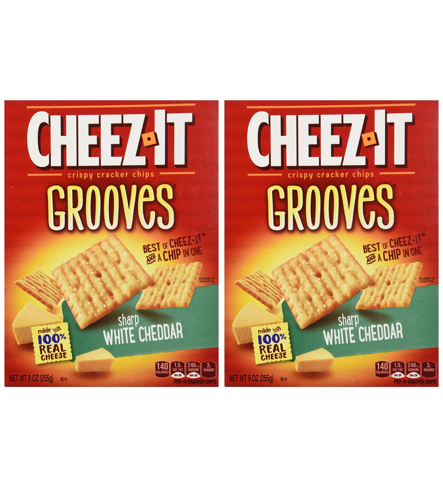 Cheez-It Grooves Sharp White Cheddar 9oz - Crunchy Cheese Crackers Snack Box - Buy Online on GoSupps.com