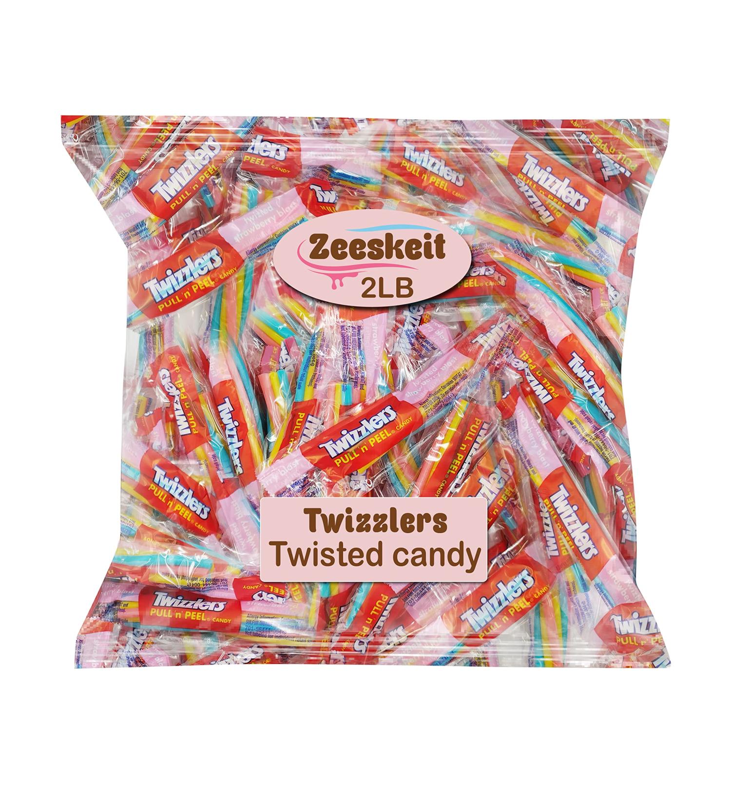 Twizzlers Pull N Peel Candy Strawberry Blast 2 Lbs - Chewy Fun Size Fruit Twists by Zeeskeit - Bulk Easter Halloween Sweets - Buy Online on GoSupps.com