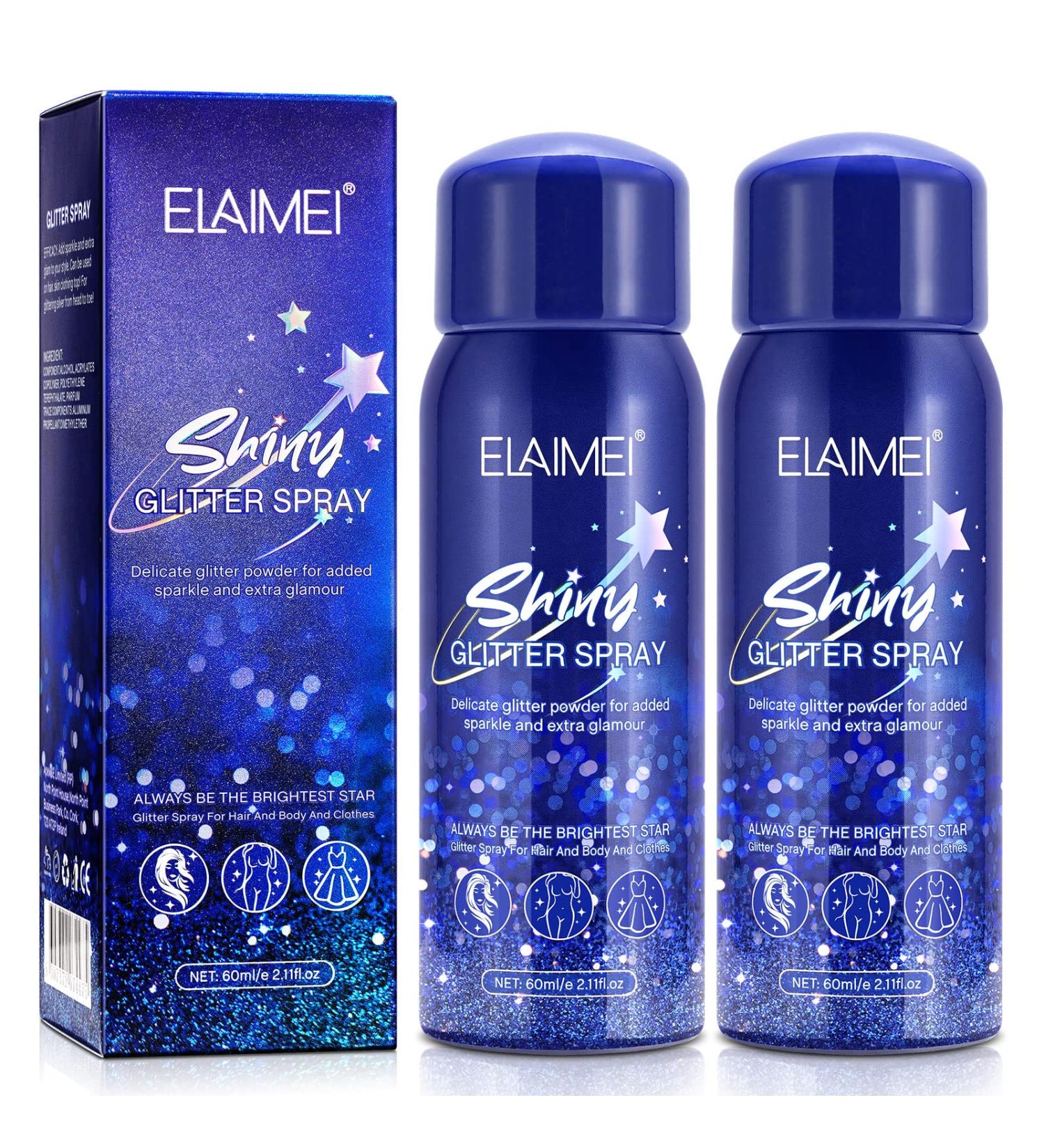 Glitter Spray 60ML (2 Pack) - Temporary Shiny Body, Hair, Face, and Clothing Waterproof Hairspray for Prom, Festival, Rave Makeup - Silver Shimmer Powder - Ideal Gifts for Women - Buy Online on GoSupps.com