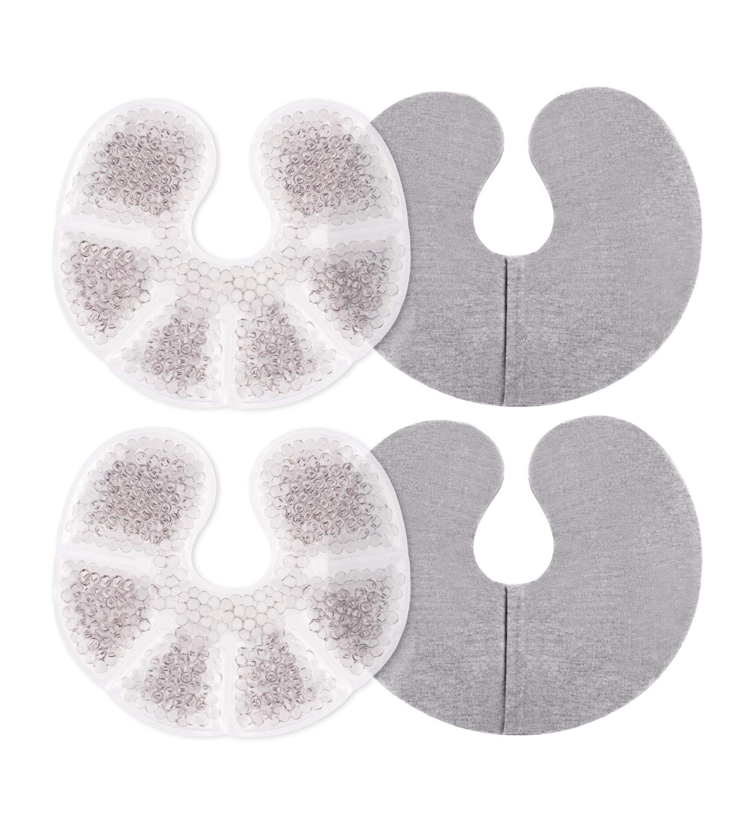 Navaris Thermo Pads Breast Pillow - 2 Gel Beads Cooling & Heat Pads for Breastfeeding - Reusable Accessories - Gray - Buy Online on GoSupps.com