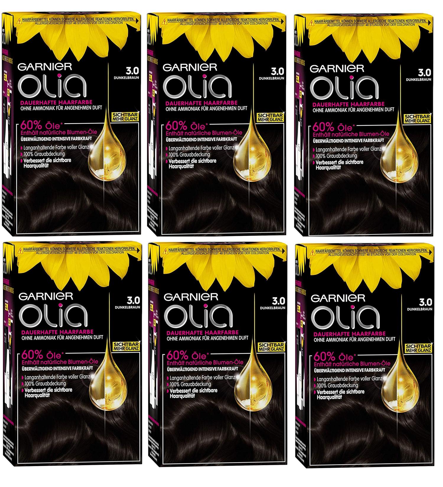 Set 6 OLIA 3.0 Black Natural Without Ammonia Products For hair