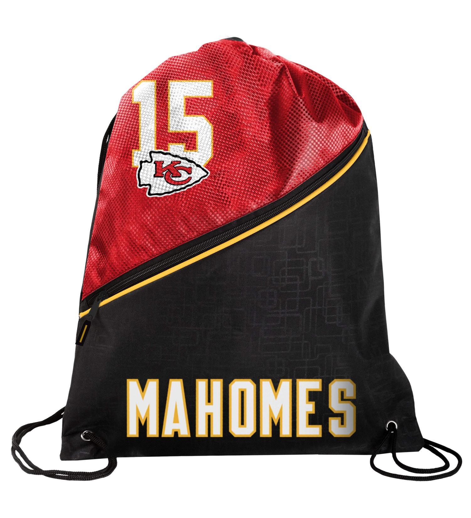FOCO - Kansas City Chiefs High End Diagonal Drawstring Backpack Gym Bag - Patrick Mahomes #15