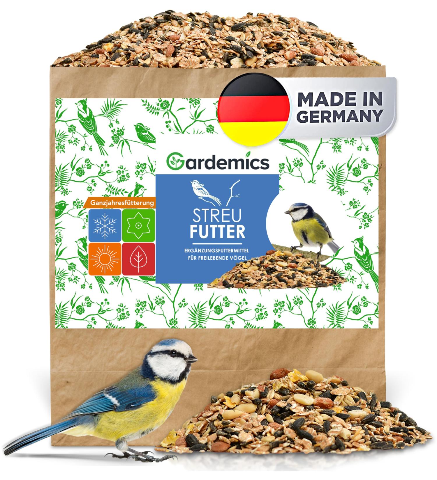 Gardemics Wild Bird Feed - Premium Peanuts & Sunflower Seeds for Year-Round Biodiversity - 10 kg Pack - Buy Online on GoSupps.com