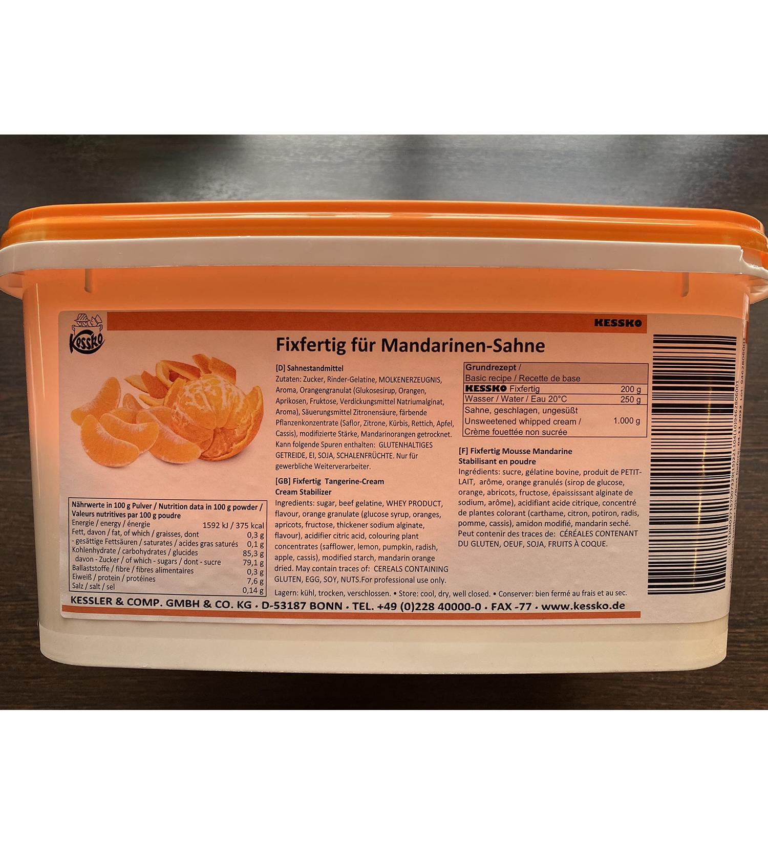 Mandarin Kessko cream stock 900 g cream stand cream stiffener cream 0.9 kg (mandarin)