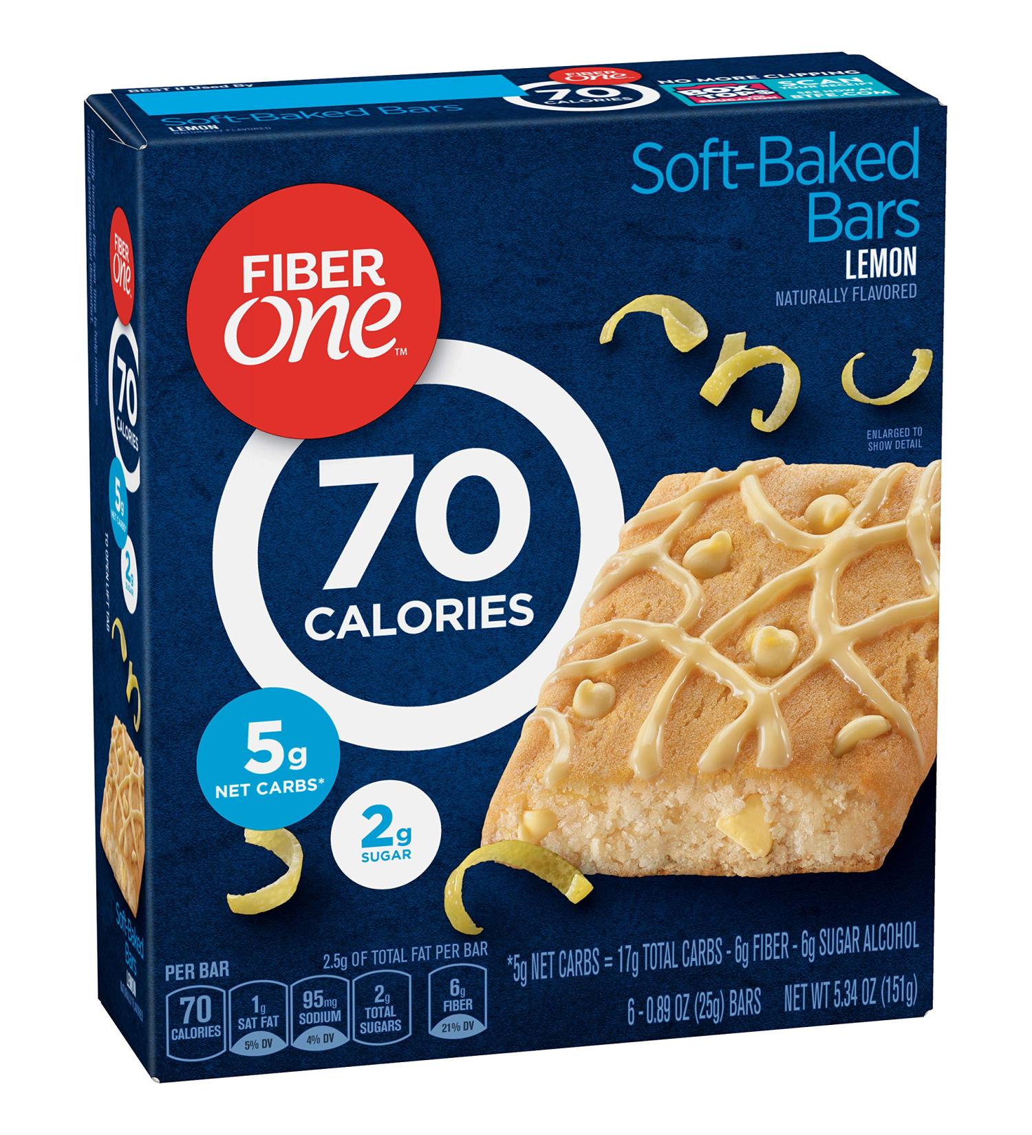 Fiber One Lemon 70 Calorie Soft-Baked Bars - 6 ct Snack Bars - Buy Online on GoSupps.com