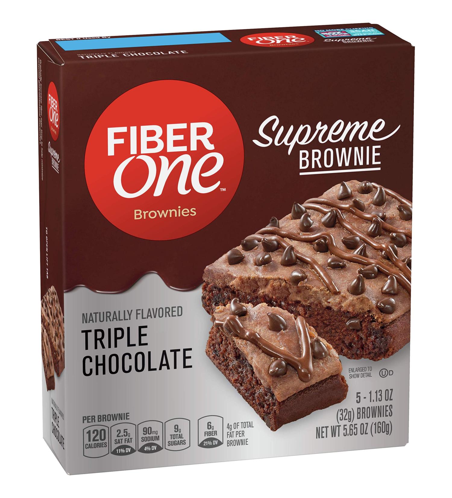 Fiber One Supreme Brownies Triple Chocolate - 40 ct Total - Buy Online on GoSupps.com