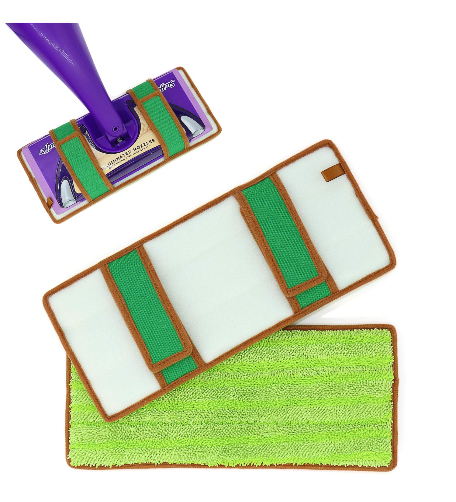 Microfiber Reusable Mop Pads for Swiffer Wet Jet - Machine Washable Refills for Hardwood Floors - 2-Pack Green - Buy Online on GoSupps.com