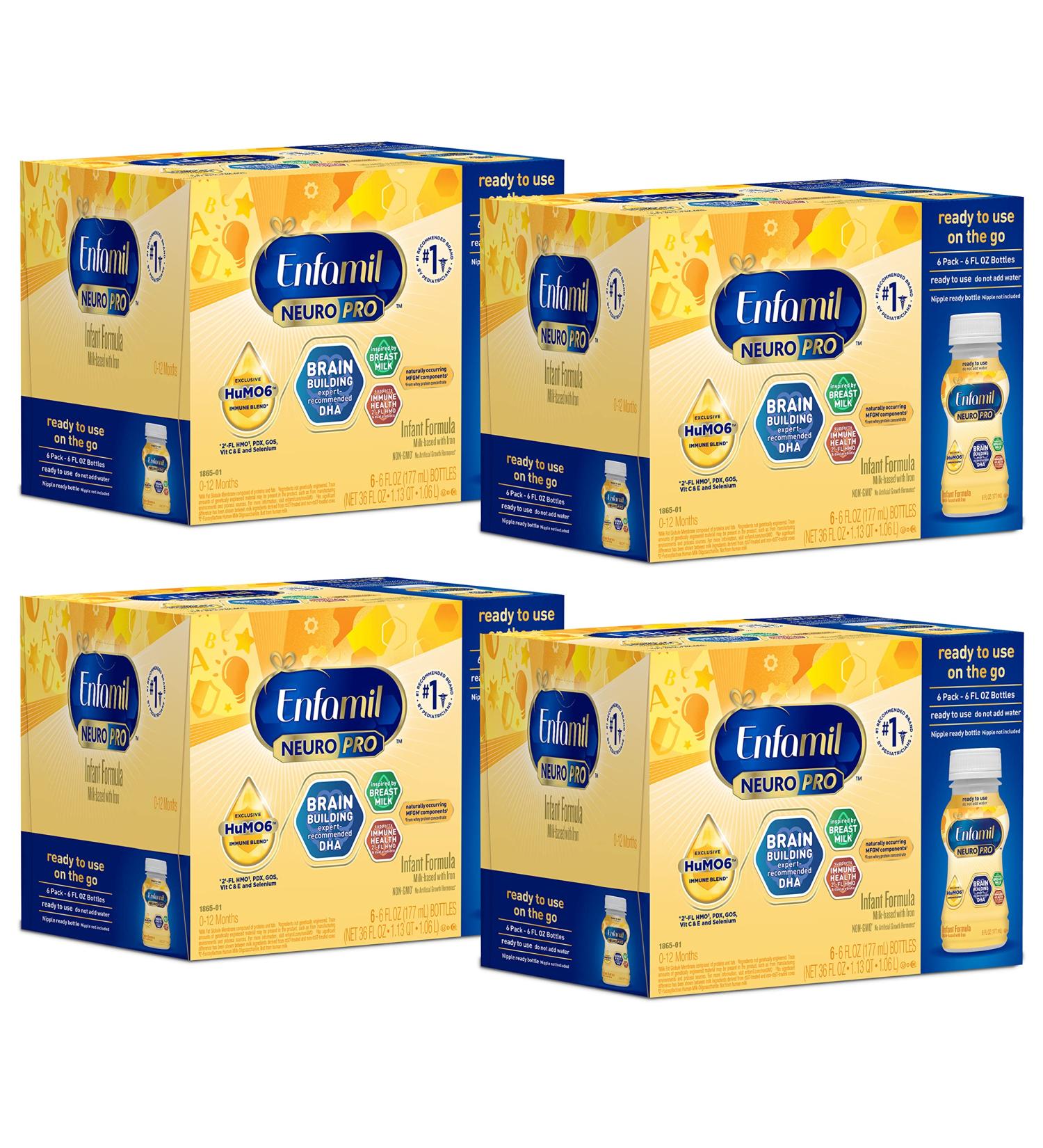 Enfamil NeuroPro Ready-to-Use Baby Formula 6 Fl Oz Nursette Bottles 6 count (Pack of 4) - Buy Online on GoSupps.com