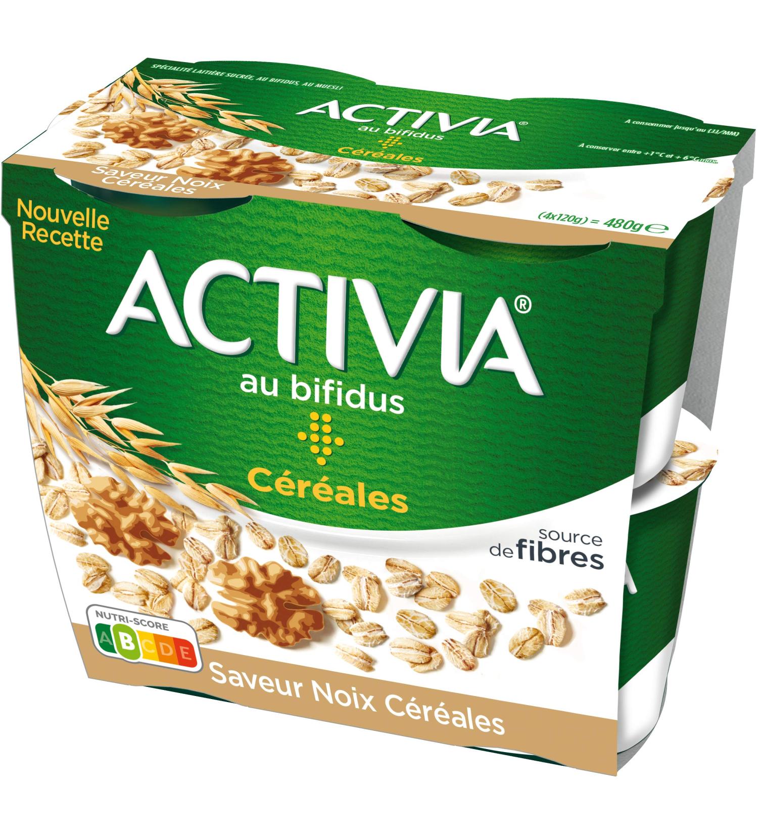 ACTIVIA C r ales Saveur Noix C r ale 4 x 120 g