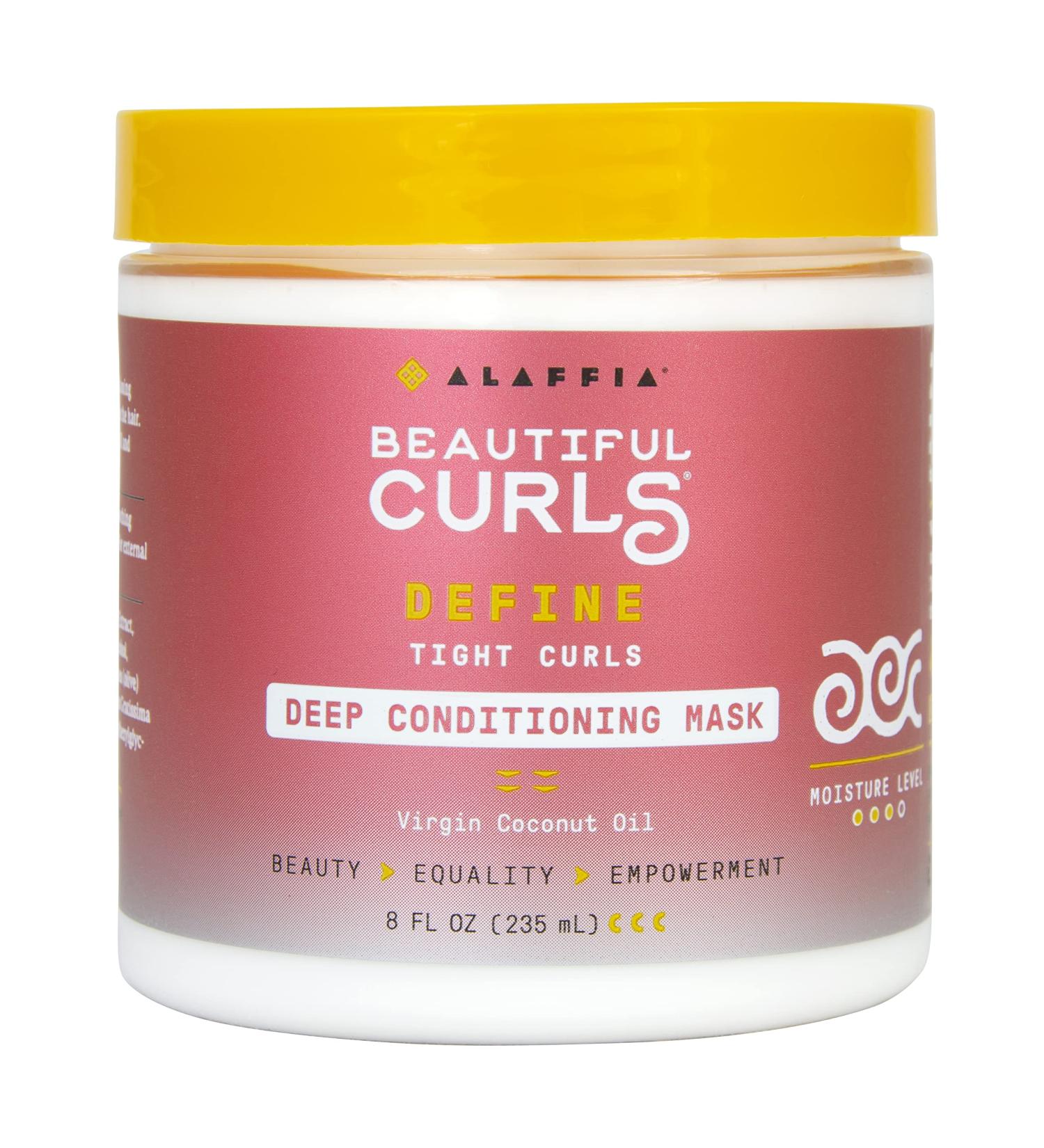 Alaffia Beautiful Curls Deep Conditioning Hair Mask 8 oz - Coconut, Olive & Avocado Oil for Thick & Curly Hair - Buy Online on GoSupps.com