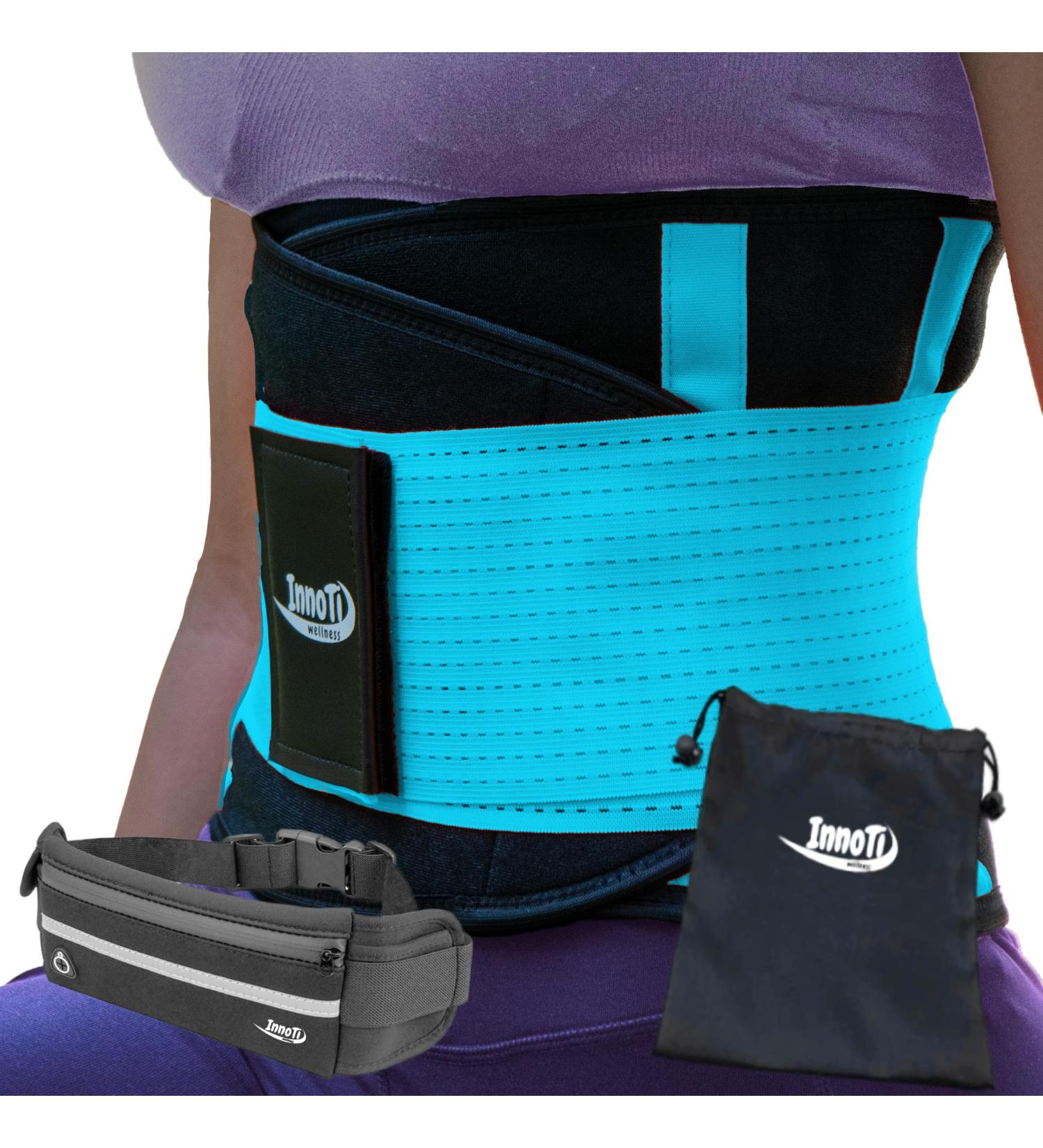 Innoti Back Band for Men & Women - Lumbar Support Belt for Sports & Work - Compression & Double Adjustment - XXL (107-123 cm) - Buy Online on GoSupps.com