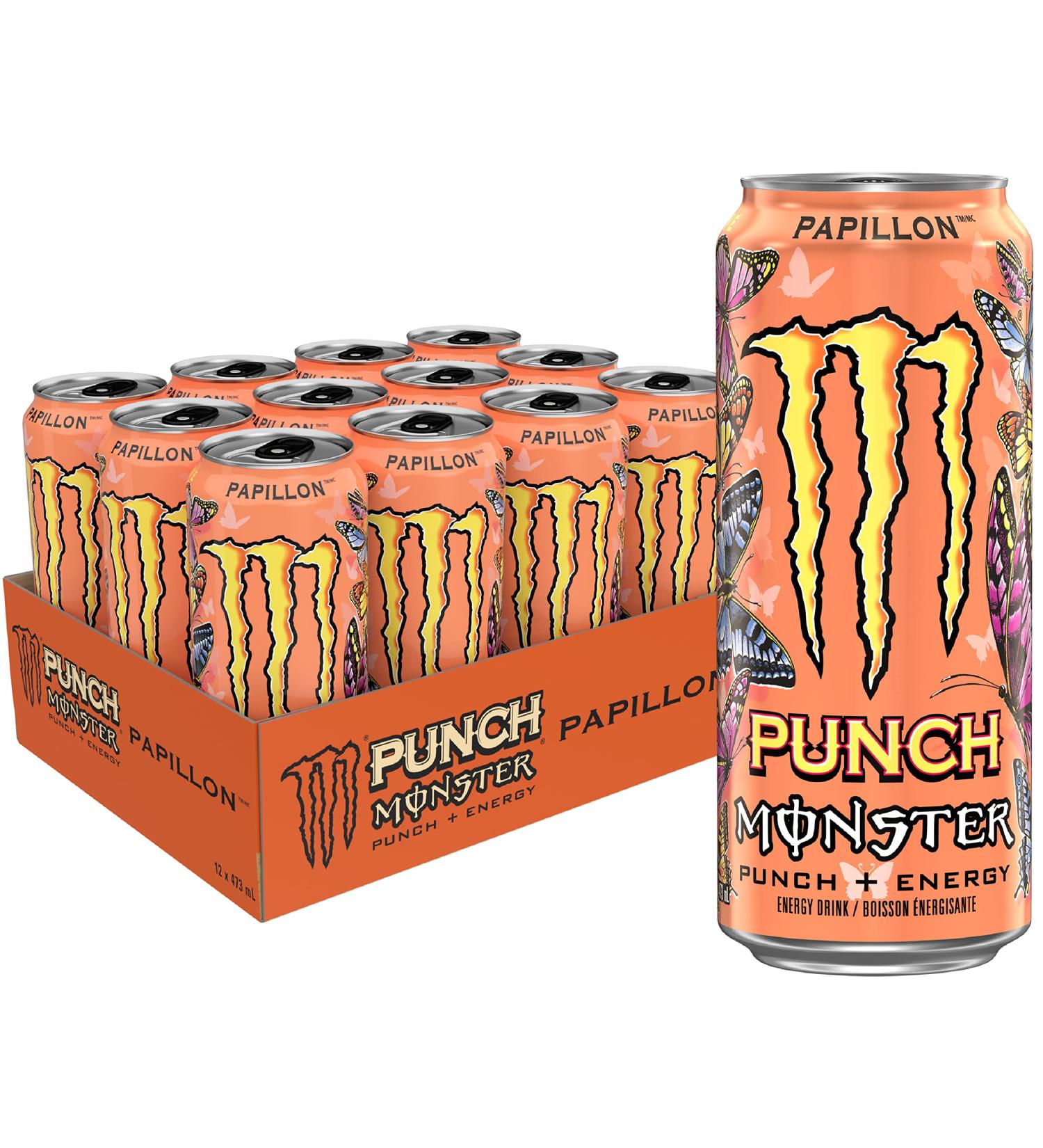 Monster Energy Punch Papillon Punch 473mL Cans Pack of 12 Apple Citrus Pineapple Orange 473ml (Pack of 12) - Buy Online on GoSupps.com