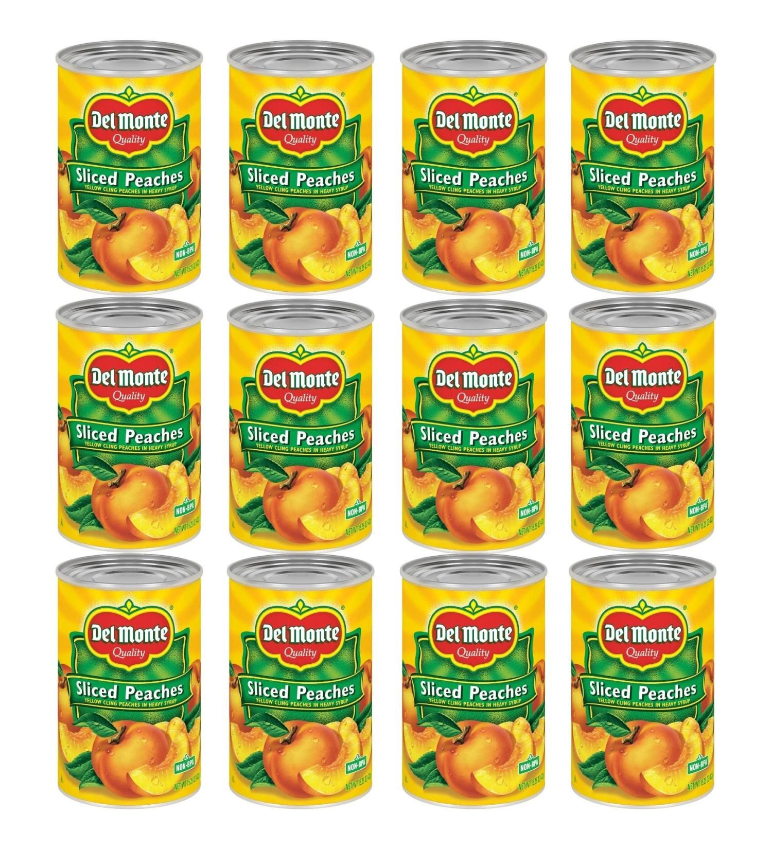 Del Monte MONTE Yellow Cling Sliced Peaches in Heavy Syrup  Canned Fruit  12 Pack  15.25 oz Can 51085 - Buy Online on GoSupps.com