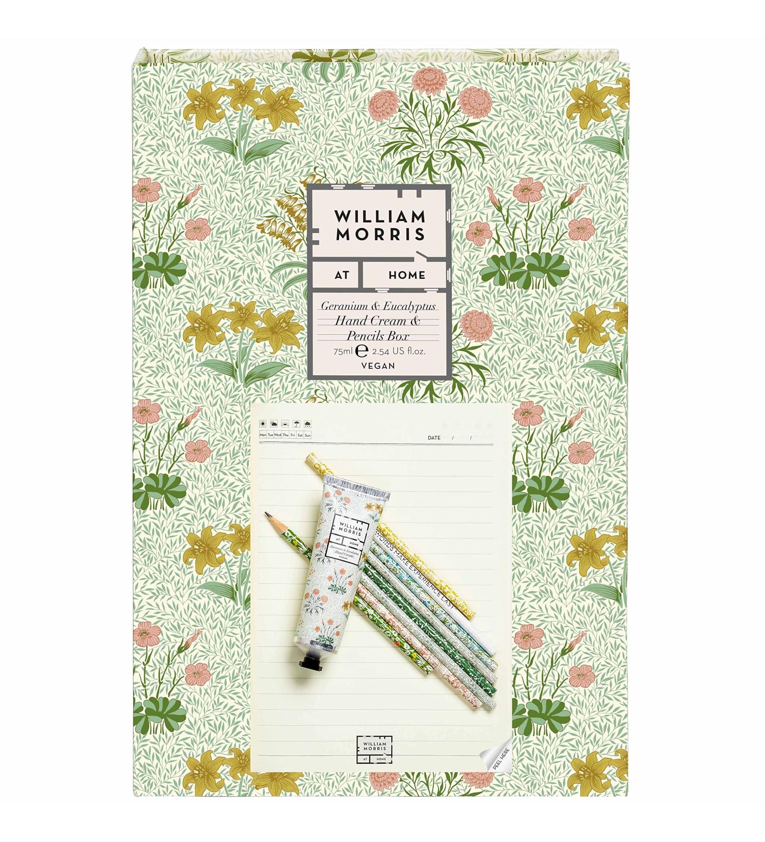 William Morris At Home Moisturising Hand Cream & Pencils Gift Set - 75ml Hand Cream & 8 Wooden Pencils - Cruelty Free & Vegan - Buy Online on GoSupps.com