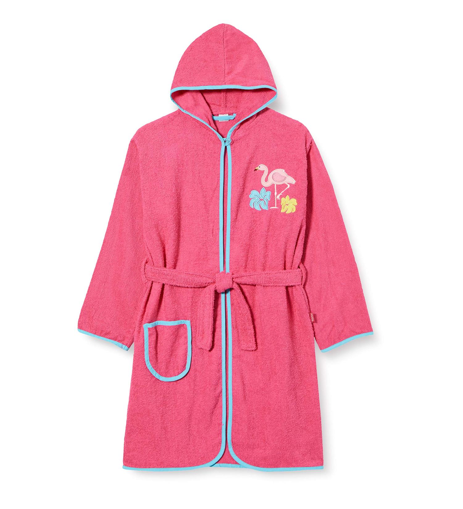 Playshoes Unisex Children's Terry Cloth Bathrobe Dressing Gown 110-116 - Cute Flamingo Design for Kids | International Shipping Available - Buy Online on GoSupps.com