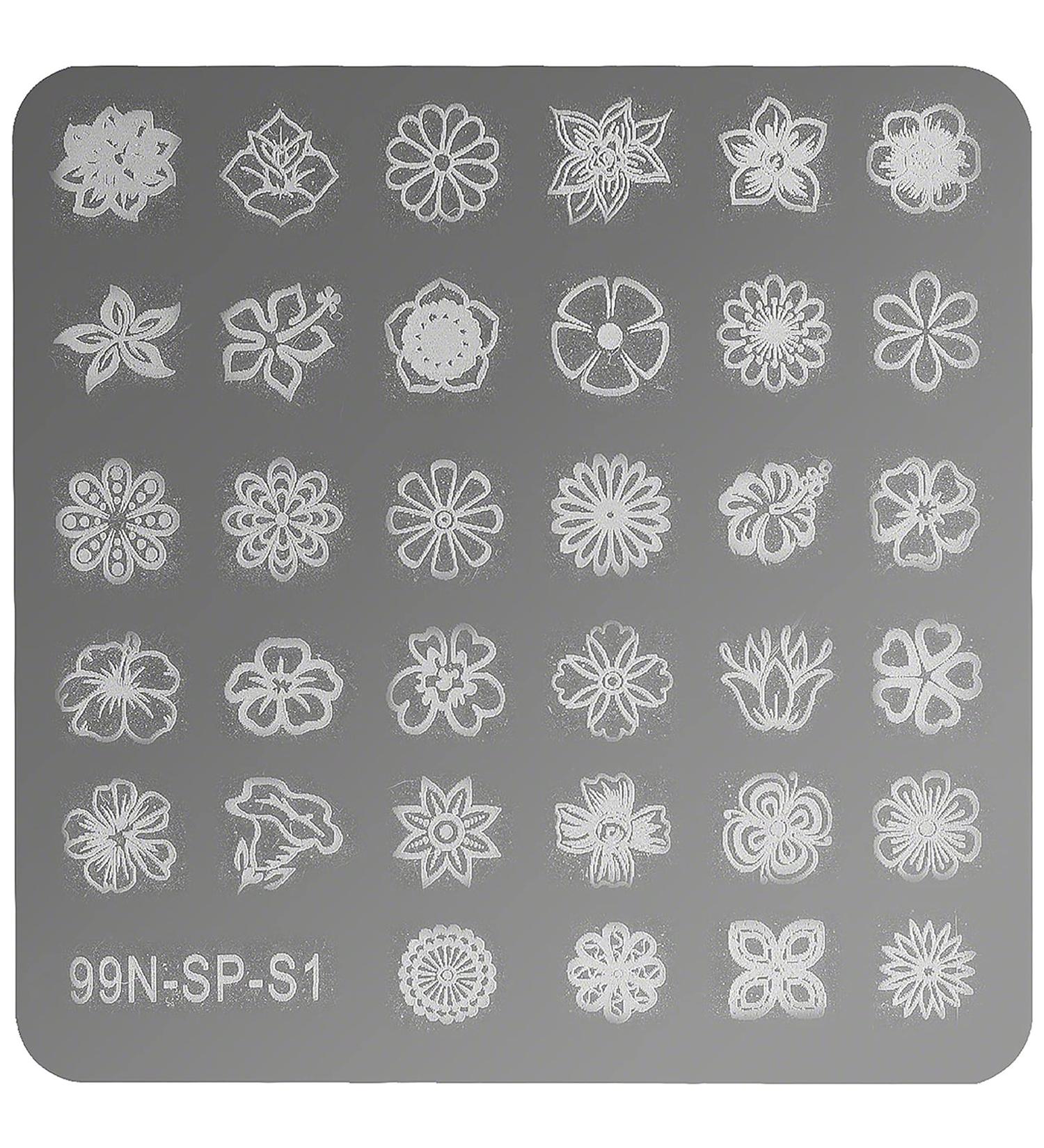 Buy 99nails Stamping Plate Square - Flower Power for Stunning Nail Art | International Shipping Available - Buy Online on GoSupps.com