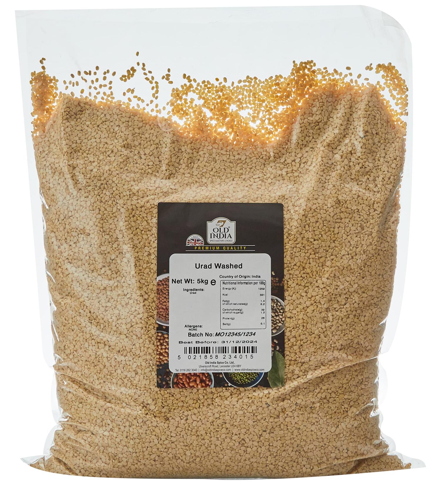 Old India Urad Washed 5kg - Premium Quality Black Gram Beans - Buy Online on GoSupps.com