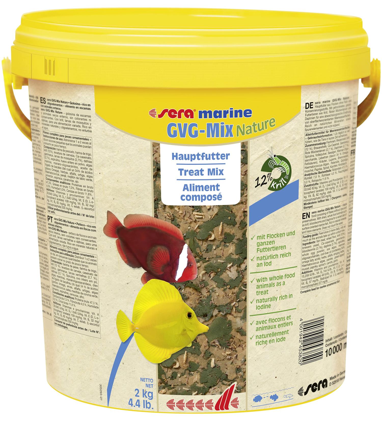 Sera Marine GVG-Mix Nature 10 L (2 kg) - Premium Sea Water Fish Feed High Usability Reduces Algae Flakes - Buy Online Worldwide - Buy Online on GoSupps.com