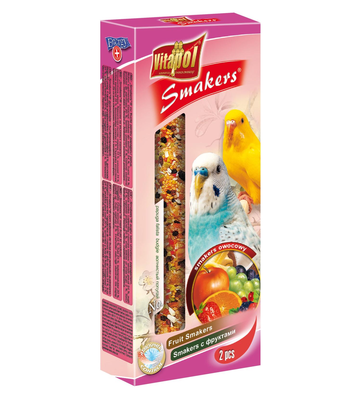 Vitapol Fruit Smakers Treat Sticks for Budgies includes 2 Sticks