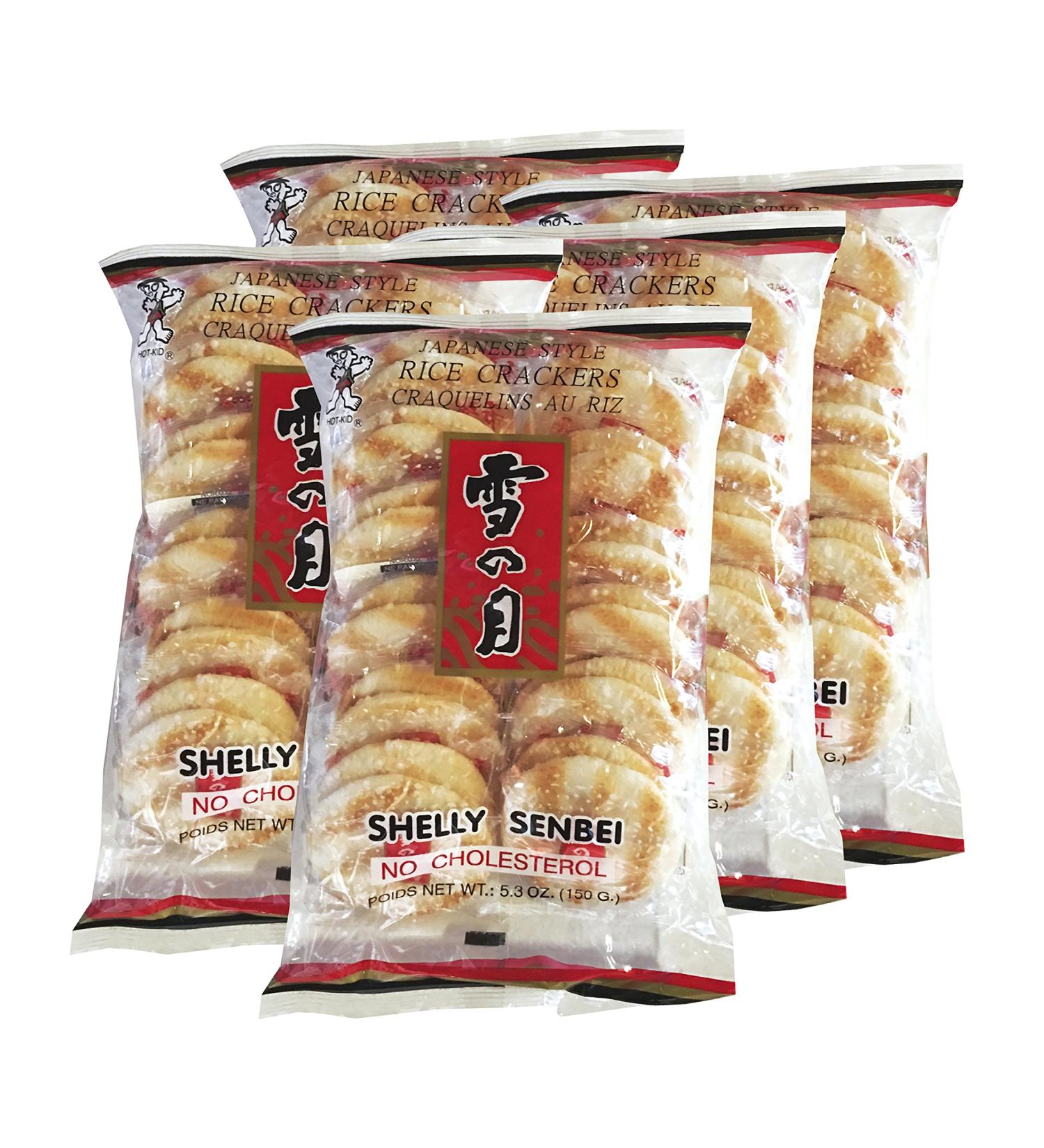 Want Want Big Shelly Shenbei Snowy Crispy Rick Cracker Biscuits - Sugar Glazed 5.30 oz. (Pack of 5) - Original Flavor, 5.3 oz. Each (Pack of 5) - Buy Online on GoSupps.com