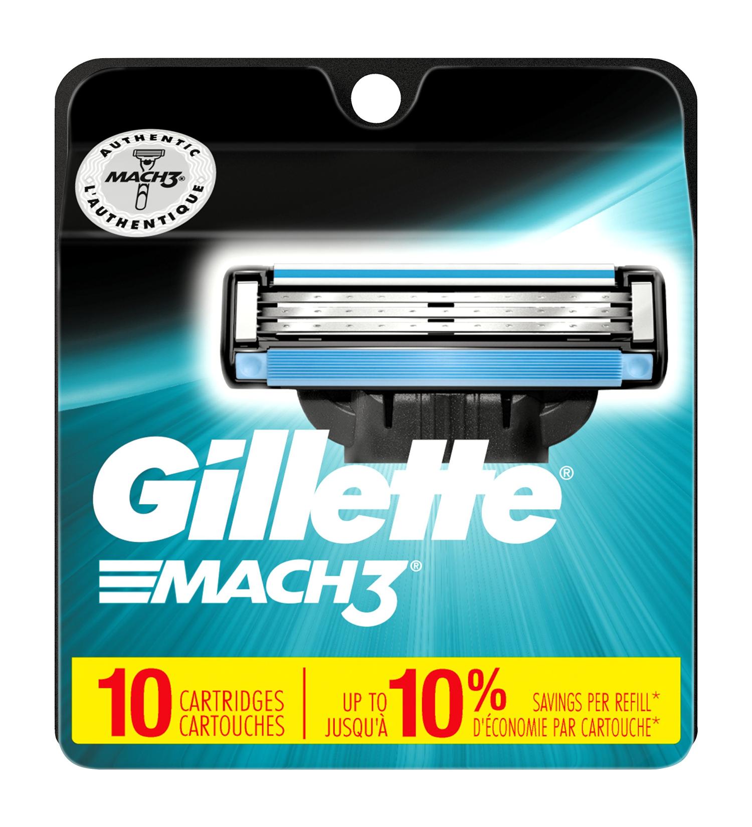 Buy Gillette Mach3 Men's Razor Blades - 10 Blade Refills for Smooth Shaving | International Shipping Available - Buy Online on GoSupps.com