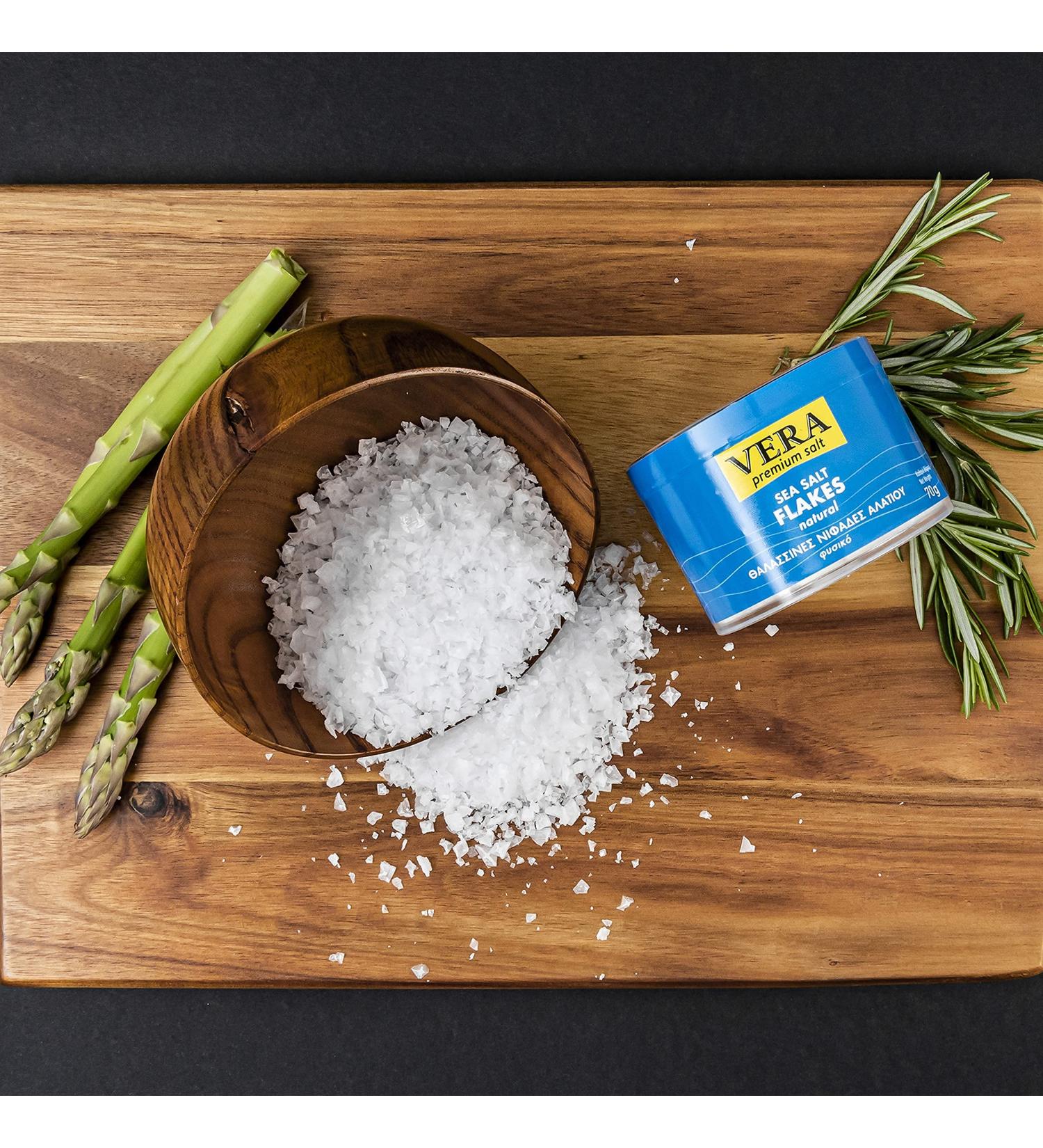 Organic Natural Sea Salt Flakes from Cyprus 100 % Natural Product 70g Vera Premium Salt Gourmet Salt Crystal Flakes Kosher Certified - Buy Online on GoSupps.com