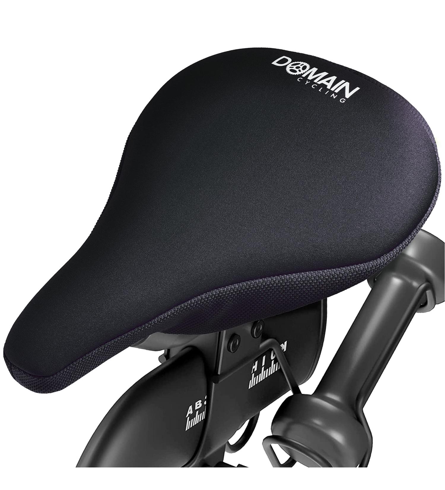 Domain Cycling Gel Bike Seat Cushion | Secure Peloton Fit | Non-Slip Padded Bike Cushion Seat Cover for Men or Women | 10.5x7 Black - Buy Online on GoSupps.com