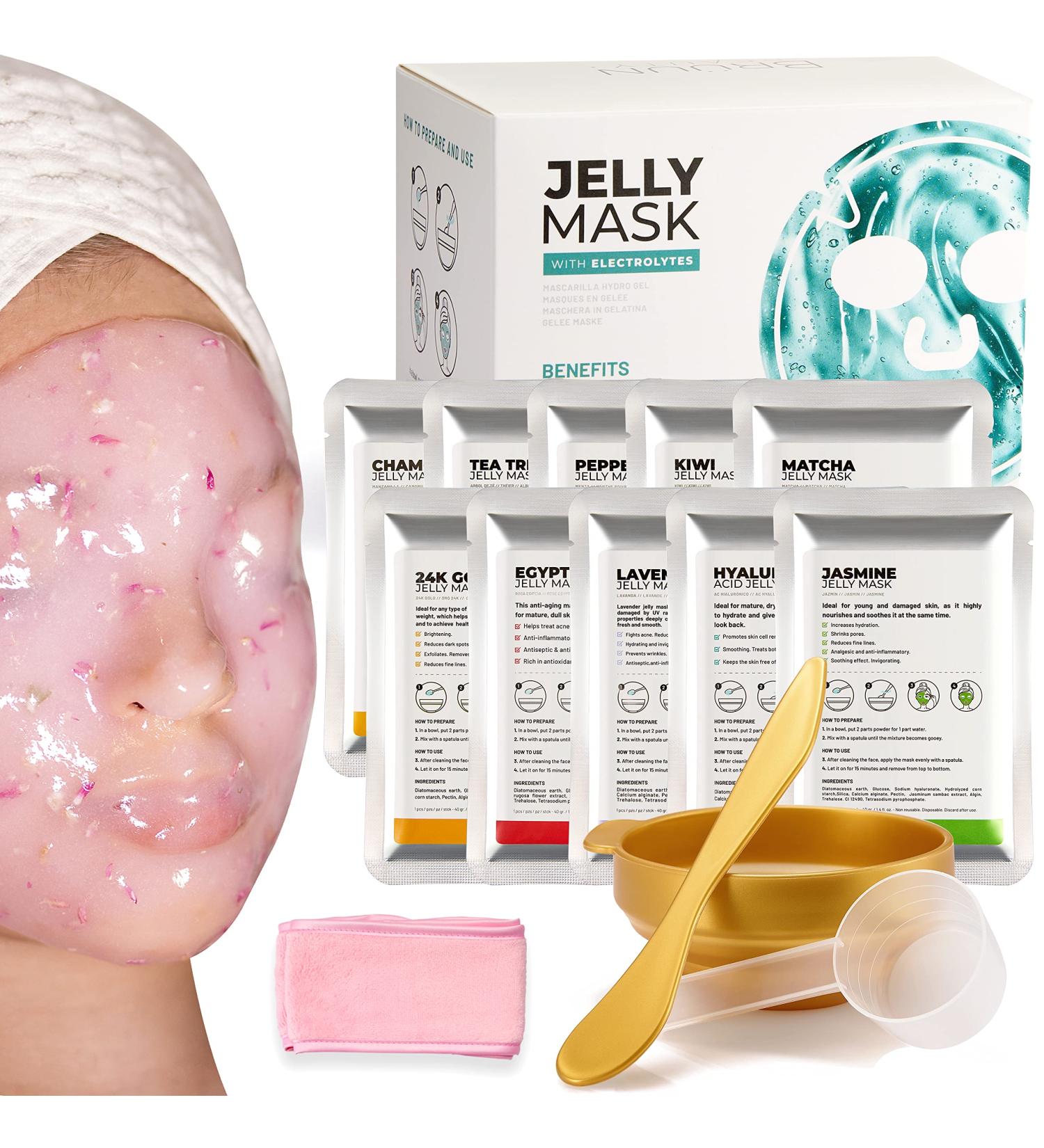 BR UN Peel-Off Jelly Mask Set - 10 Treatments with 24k Gold, Lavender, Kiwi, Peppermint, and More - Buy Online on GoSupps.com