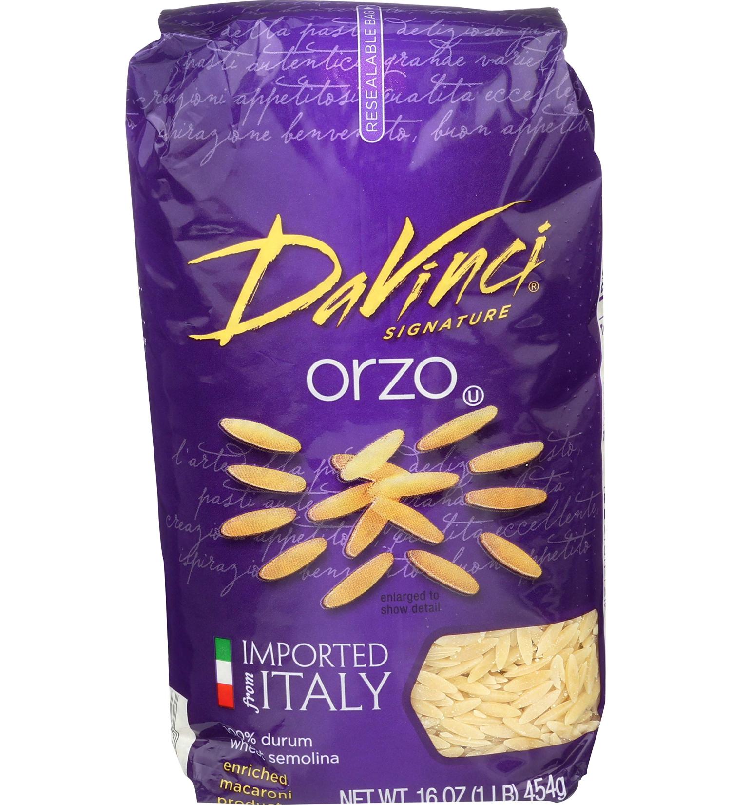 DaVinci Signature Orzo Pasta - 16 oz Resealable Bags (12 Pack) - Quality Italian Noodles - Buy Online on GoSupps.com