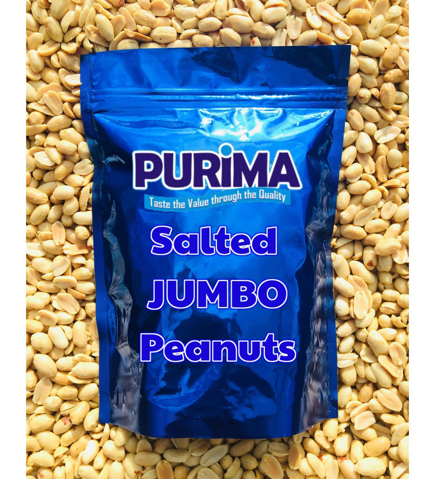 Salted Peanuts 1kg JUMBO Nut Extra Large Roasted Salted Peanut Whole Pub Nuts Snack PREMIUM - Source of Protein Fibre Ideal for Keto Paleo for making Homemade Peanut Butter Non GMO Vegan Snacks PURIMA - Buy Online on GoSupps.com