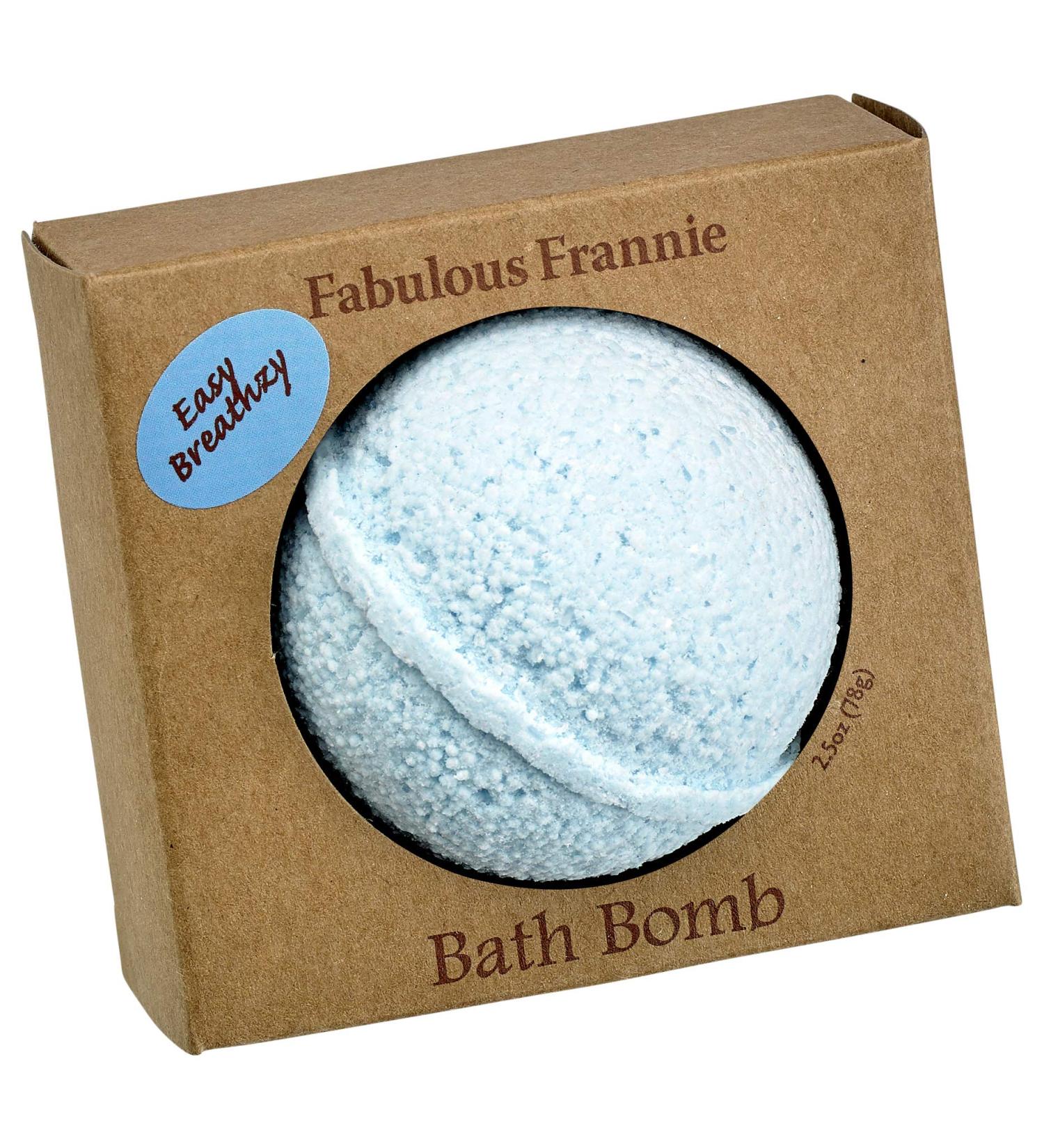 Fabulous Frannie Easy Breathzy Natural  Handmade Bath Bomb Set  Rich in Essential Oil  Mineral Salt  Coconut Oil  Witch Hazel  Fizzies to Moisturize Skin 2.5oz