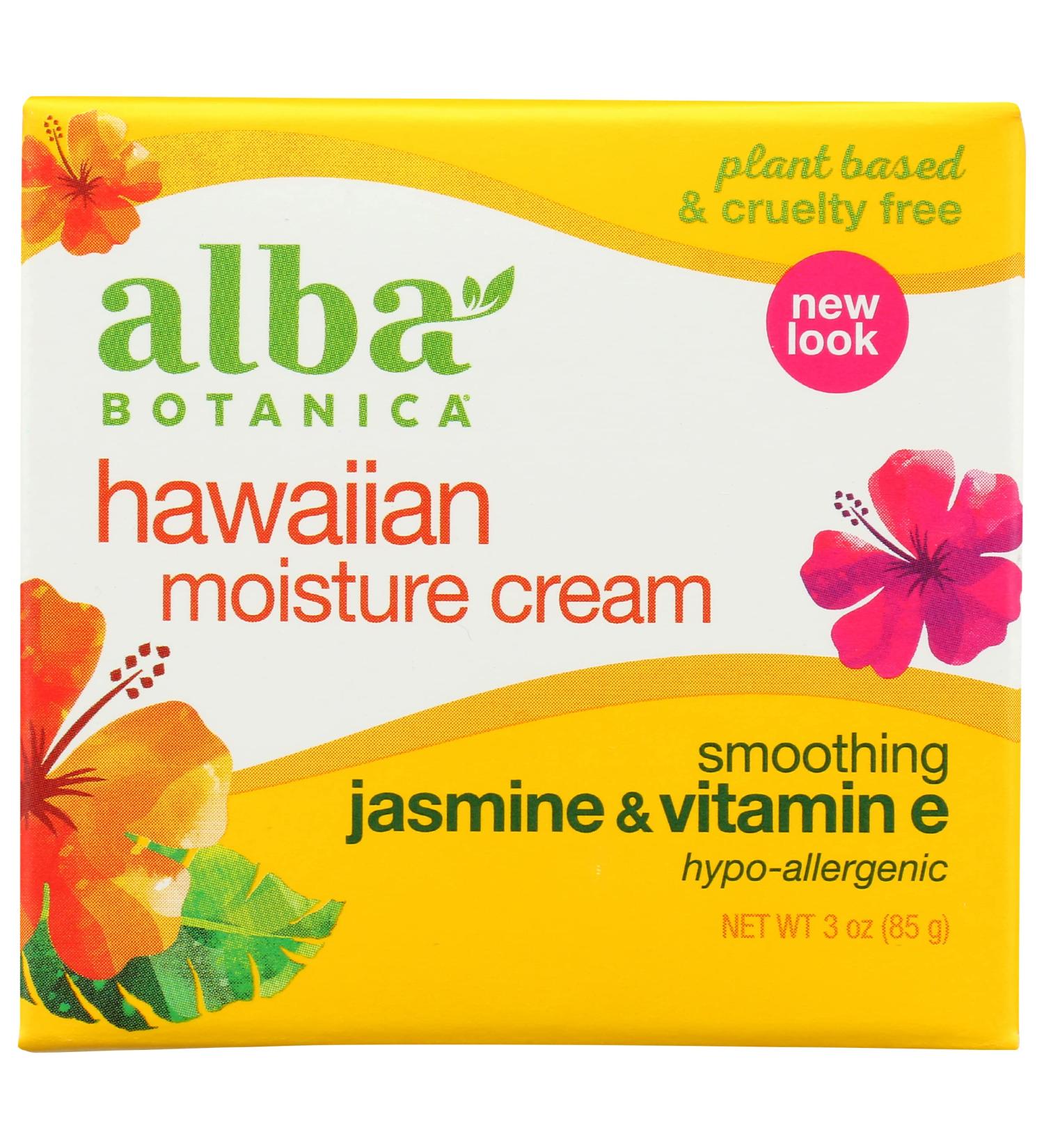 Alba Botanica Hawaiian Moisture Cream Smoothing Jasmine and Vitamin E - 3 oz