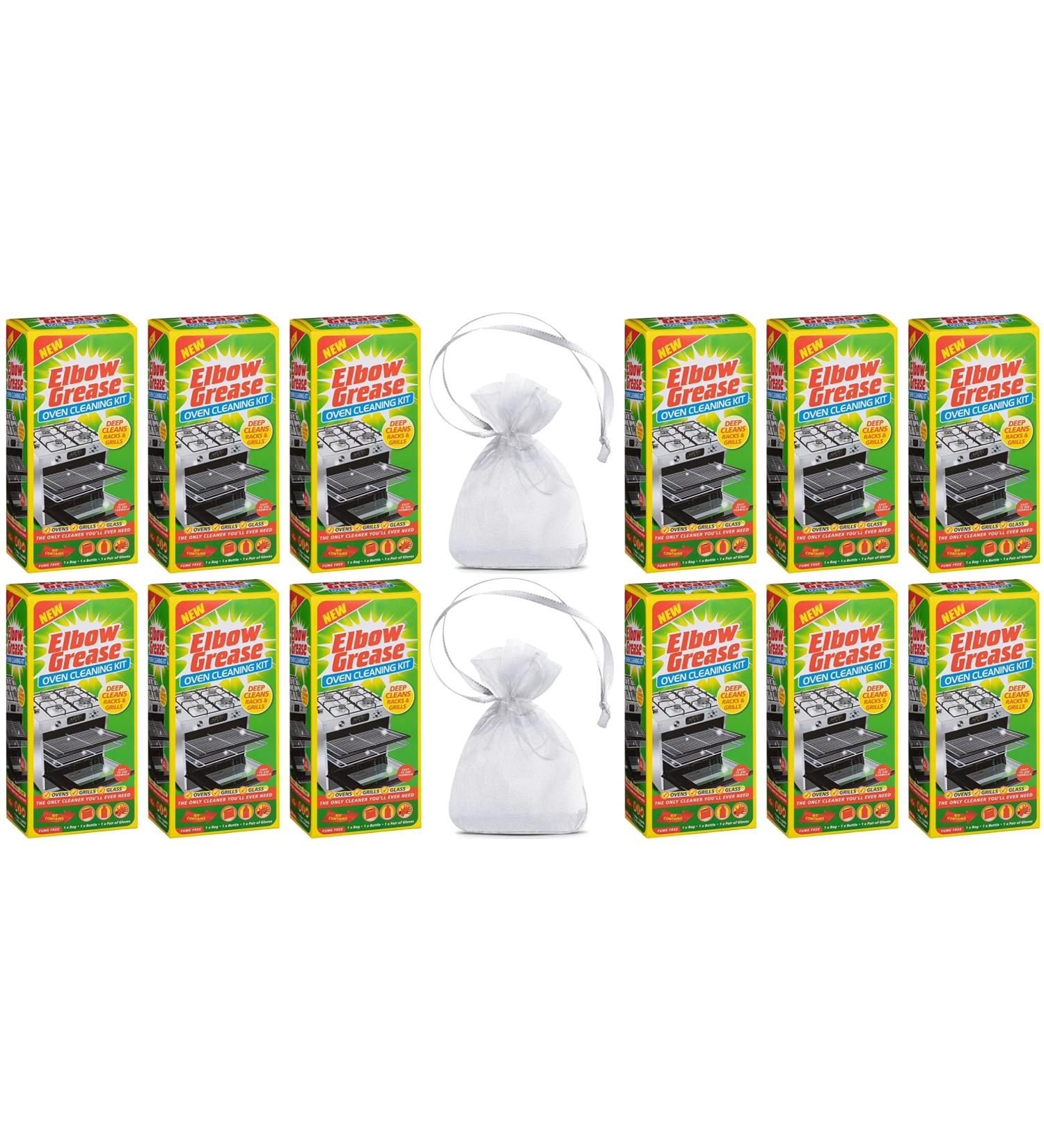 Elbow Grease Oven Cleaning Kit 500ml (Set Contains: 1 x Bottle 1 x Bag 1 X Pair of Gloves) 12Pk + Our Gift for You: 2 x Organza Bag Size: 9x7x0.1cm - Buy Online on GoSupps.com
