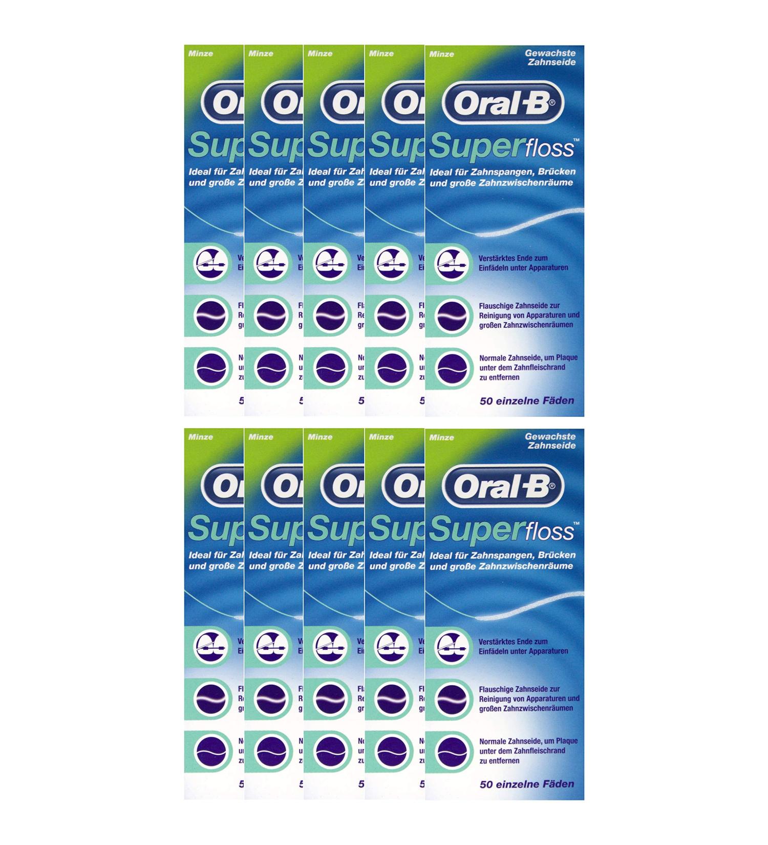 10x Superfloss with mint dental floss 50 threads