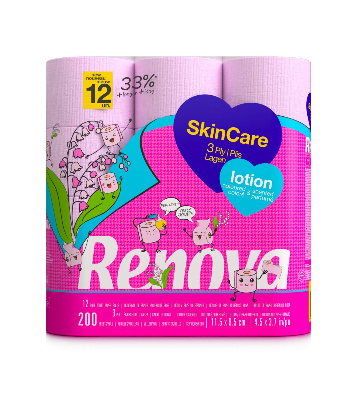 Renova SKINCARE LOTION Toilet Paper - 12 Rolls for Ultimate Comfort | Soft & Luxurious International Shipping - Buy Online on GoSupps.com