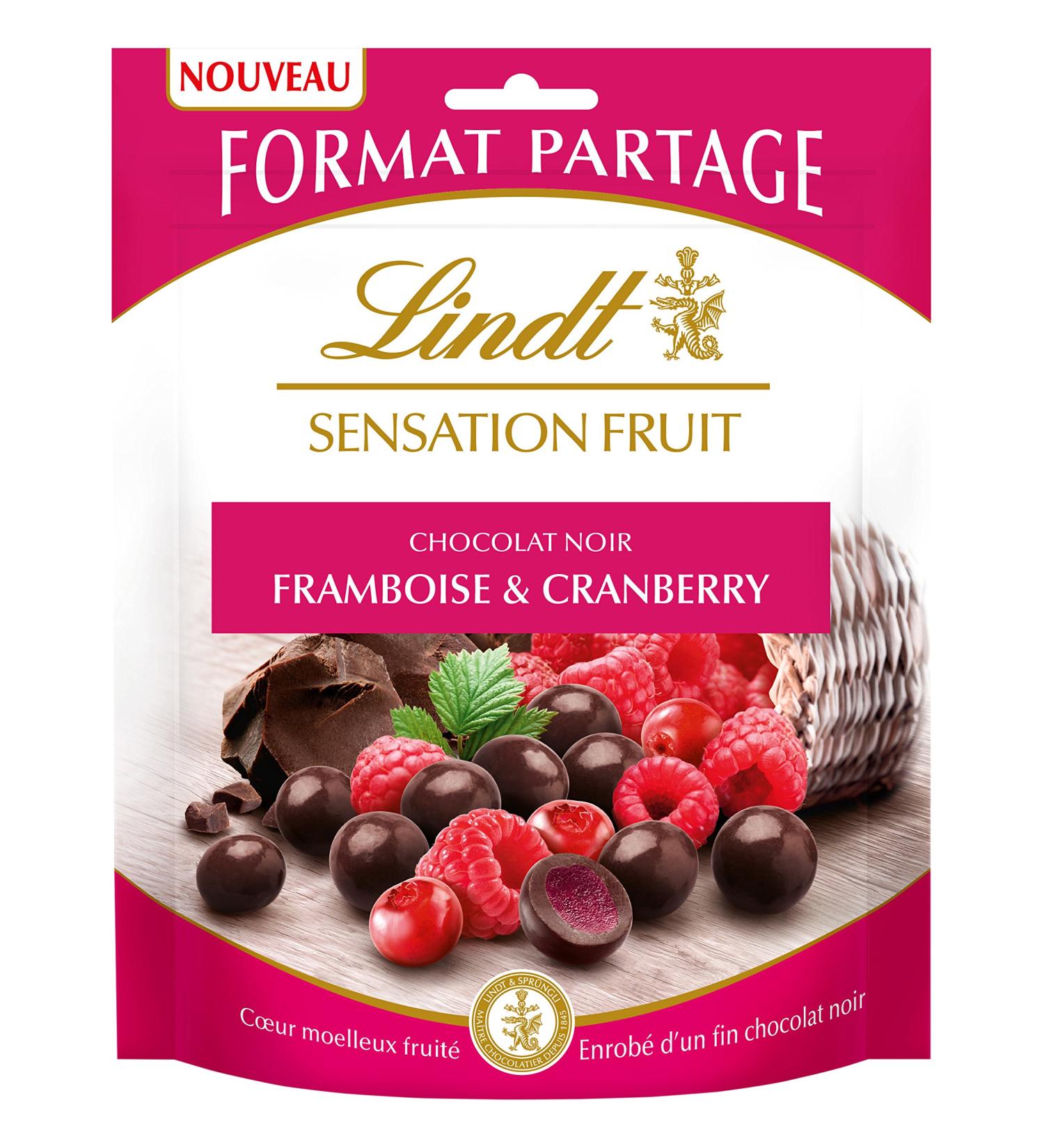 Lindt Sensation Fruit Framboise/Cranberry 250 g - Lot de 2 - Buy Online on GoSupps.com