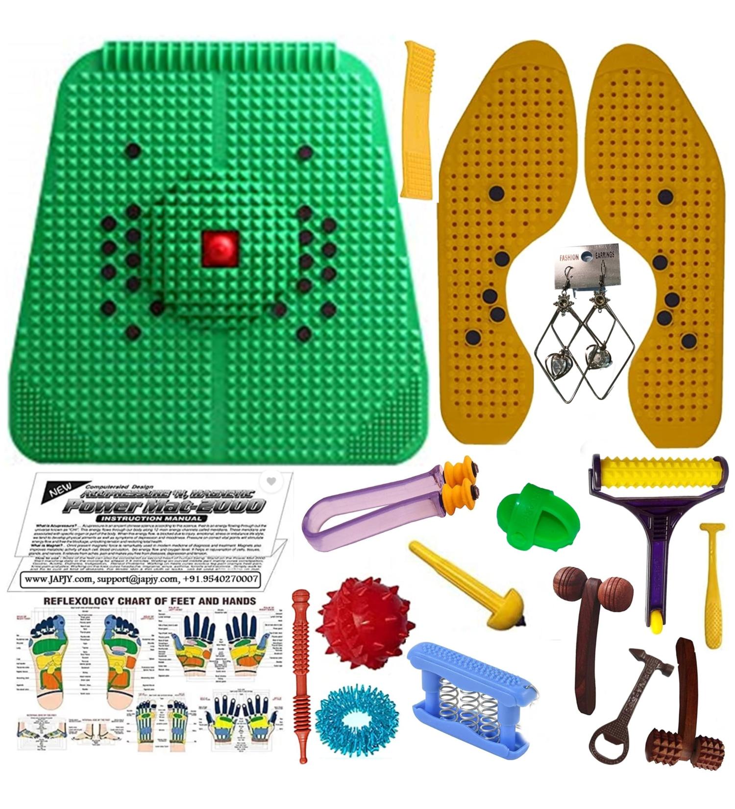 Japjy Akupressurmatte Green Family Kit - Complete Wellness Set with Magnets Pyramids Sujok Ring & More | International Shipping - Buy Online on GoSupps.com