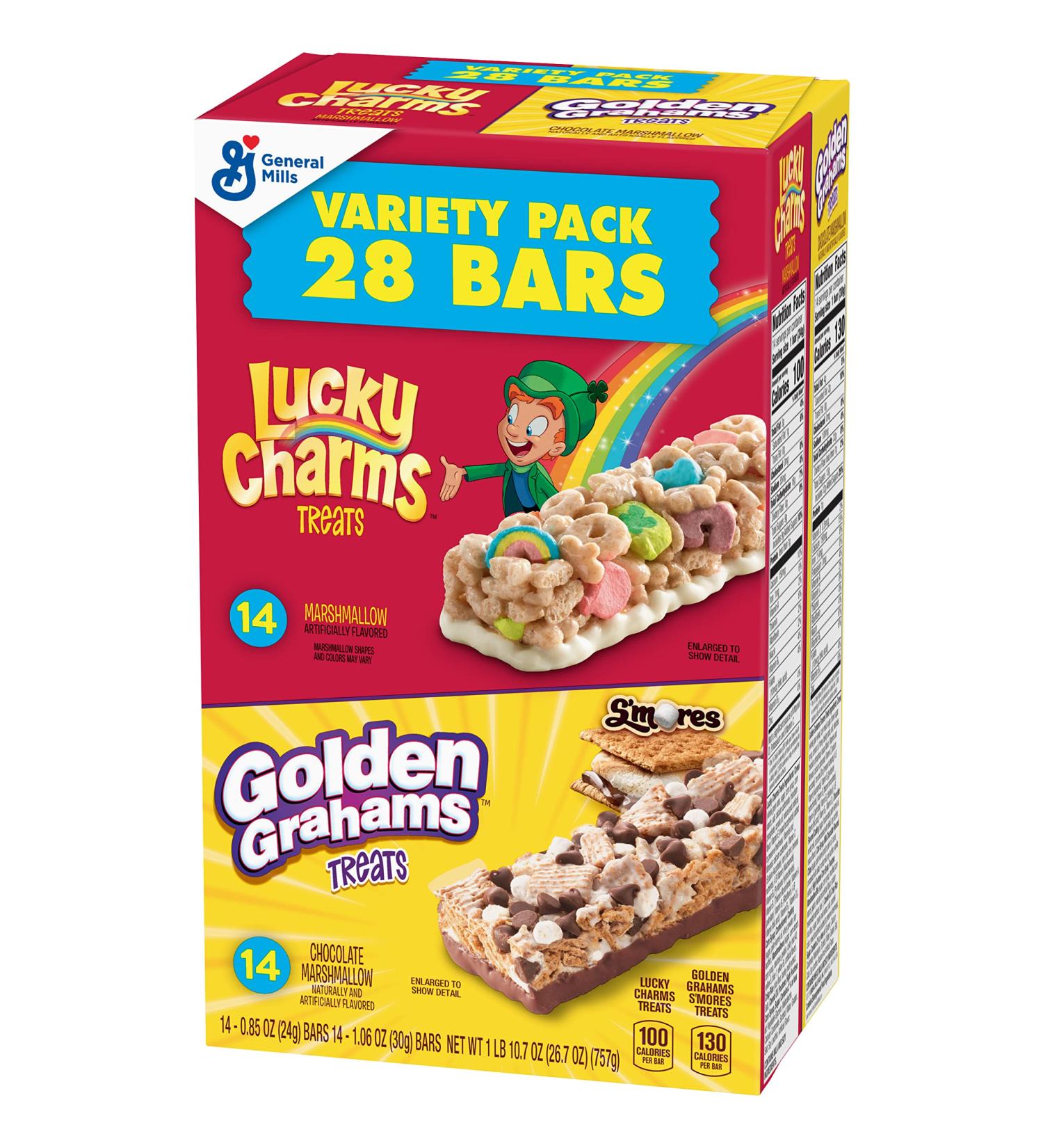 Lucky Charms and Golden Grahams Breakfast Bar Variety Pack - 28 ct - Delicious Variety of Cereal Bars for a Quick and Easy Morning Boost - Buy Online on GoSupps.com