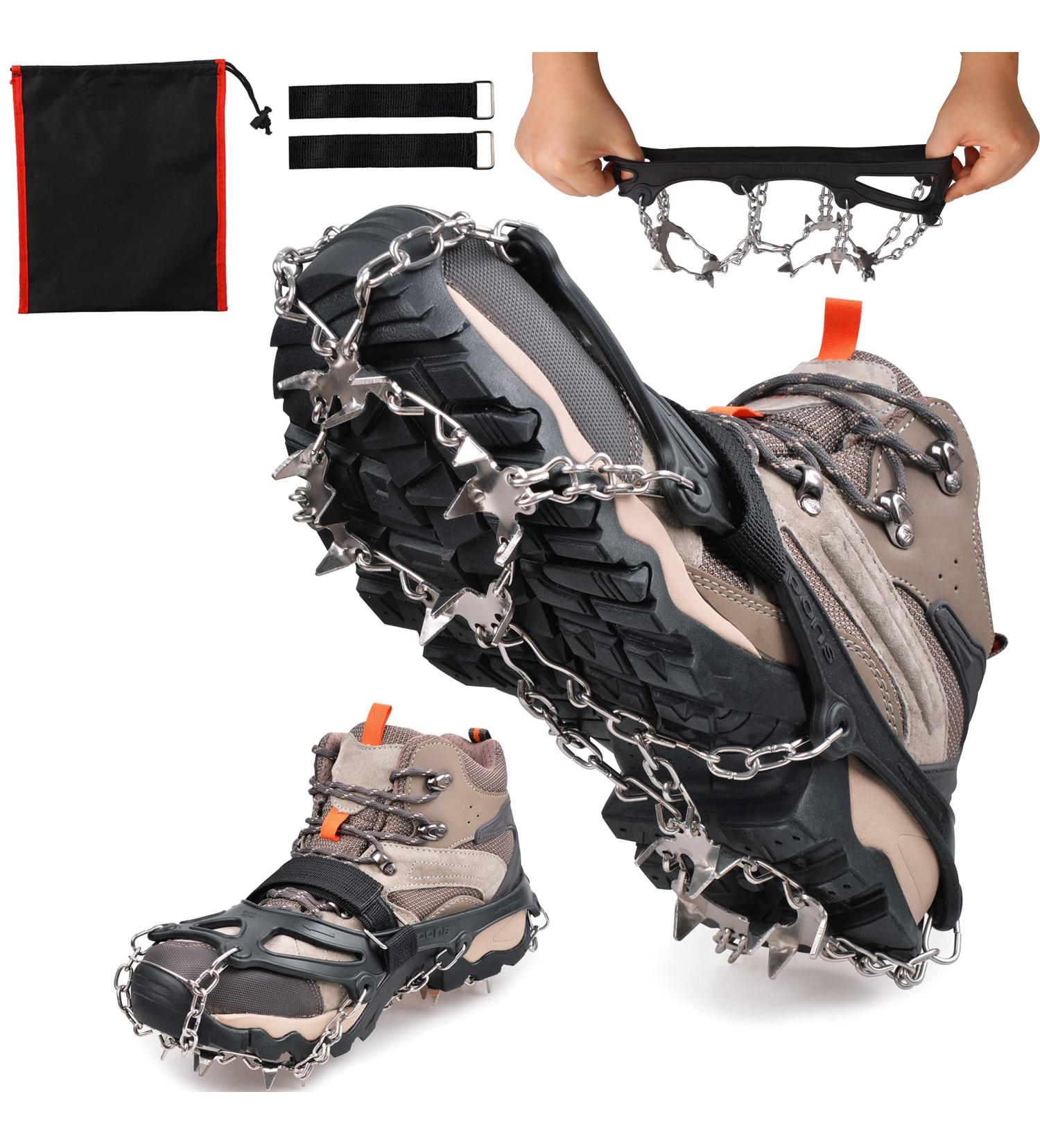 Buy 19 Teeth Shoe Spikes - Ice Crampons for Hiking Running and Trekking | Best Winter Outdoor Gear - Buy Online on GoSupps.com