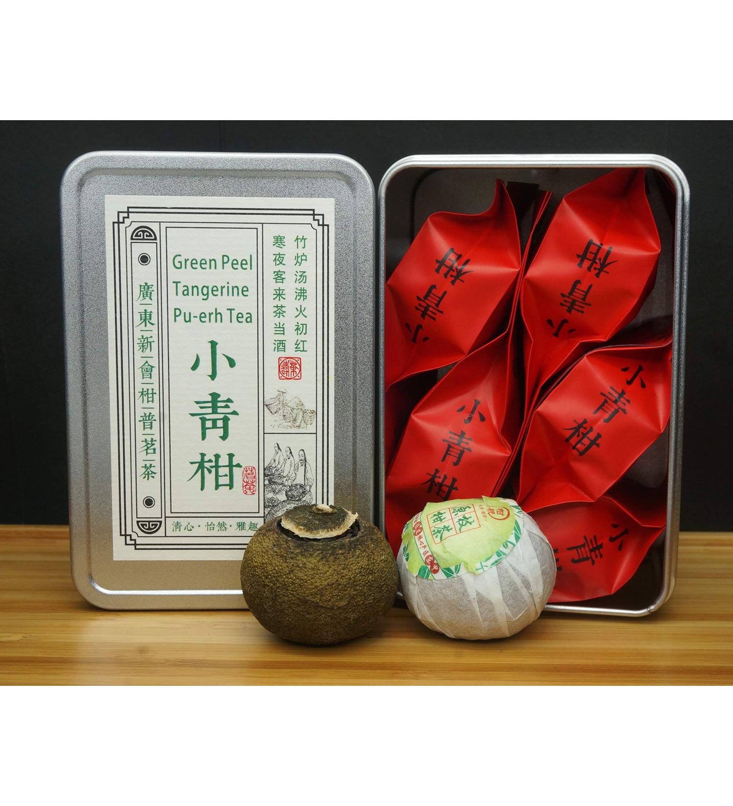 Green Orange Peel Pu-erh Tea | Tangerine Peel XiaoQingGan Tea Box | Independent Packing from GuangDong XinHui - Buy Online on GoSupps.com