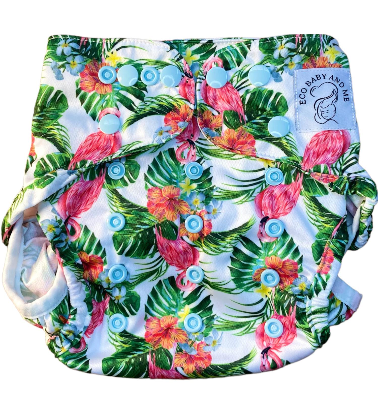 Eco Baby & Me Washable Ai2 Reusable Cloth Nappy - Bamboo Inserts, One Size (Tropical Paradise) - Buy Online on GoSupps.com