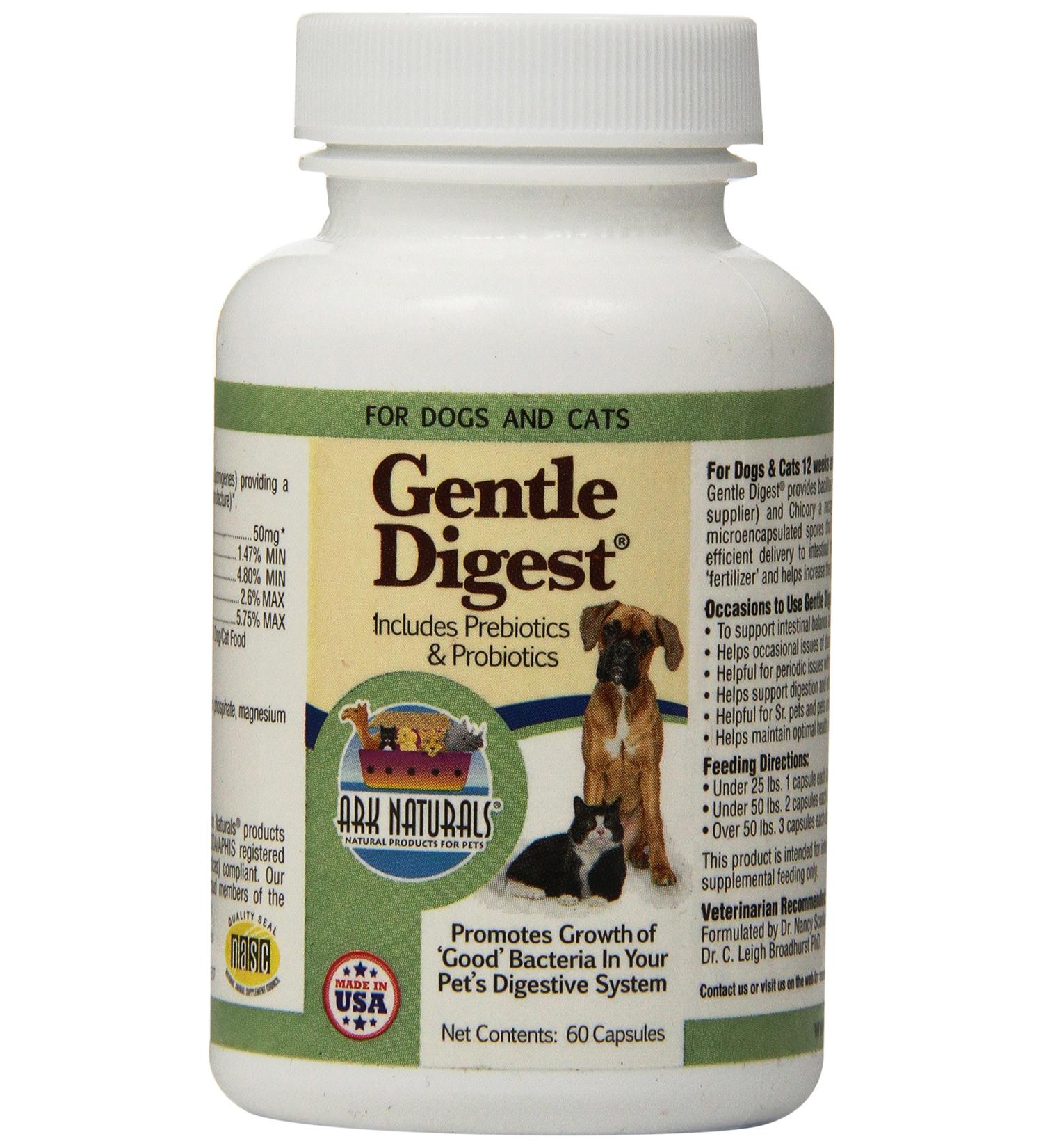 Gentle Digest Probiotic for Pets - 60 Capsules | All-Natural Formula - Buy Online on GoSupps.com