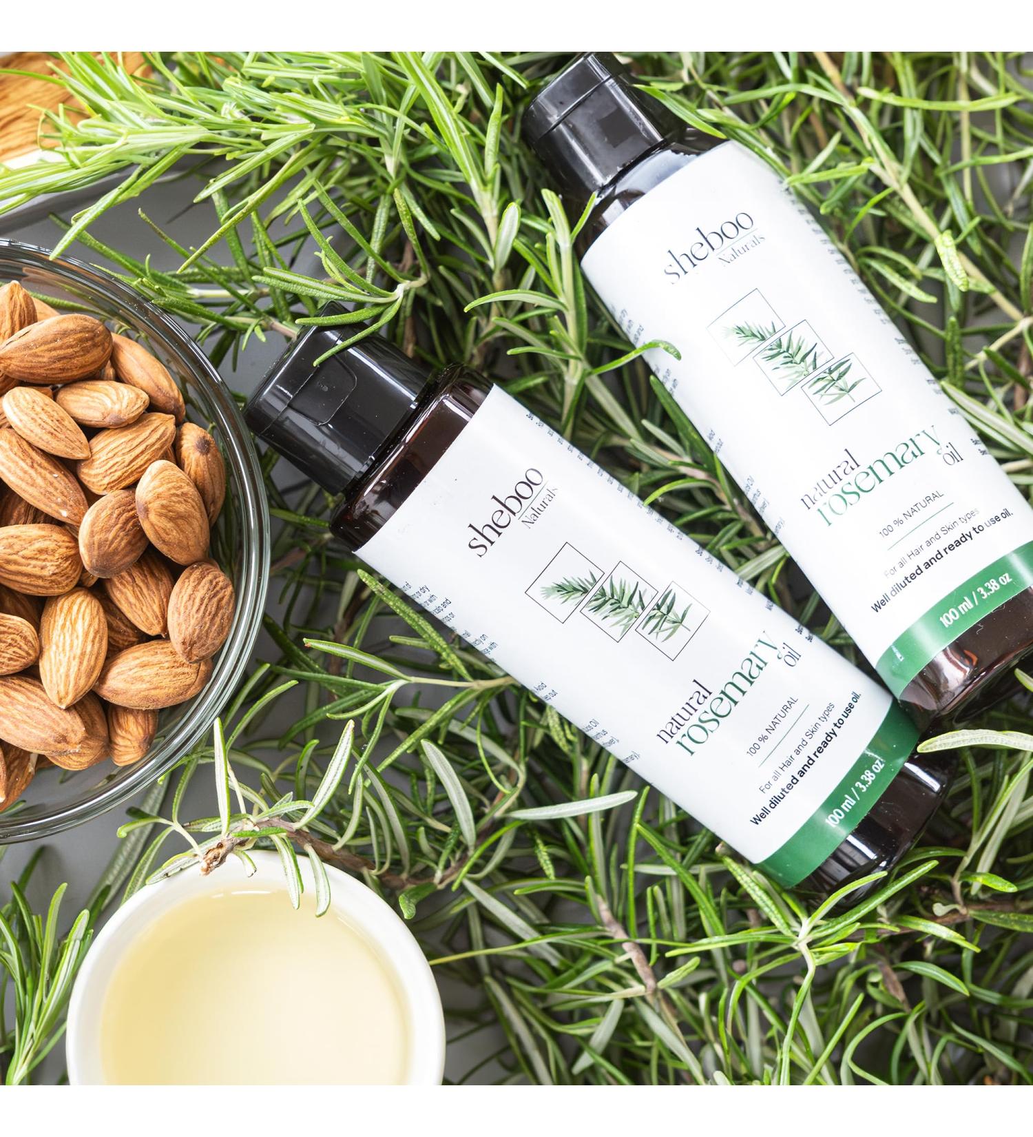 SHEBOO Rosemary Oil for Hair Growth Diluted and Ready to Use Oil Natural and Nourishing Oil for Healthy Hair and Glowing Skin. - Buy Online on GoSupps.com