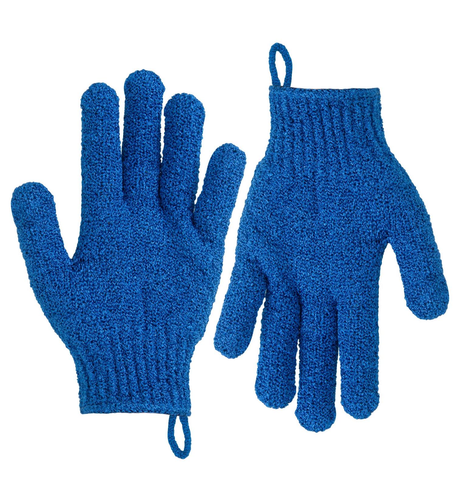 Lake Blue Exfoliating Bath Gloves - 2 Pack Rubbing Towel for Back Decontamination - Buy Online on GoSupps.com