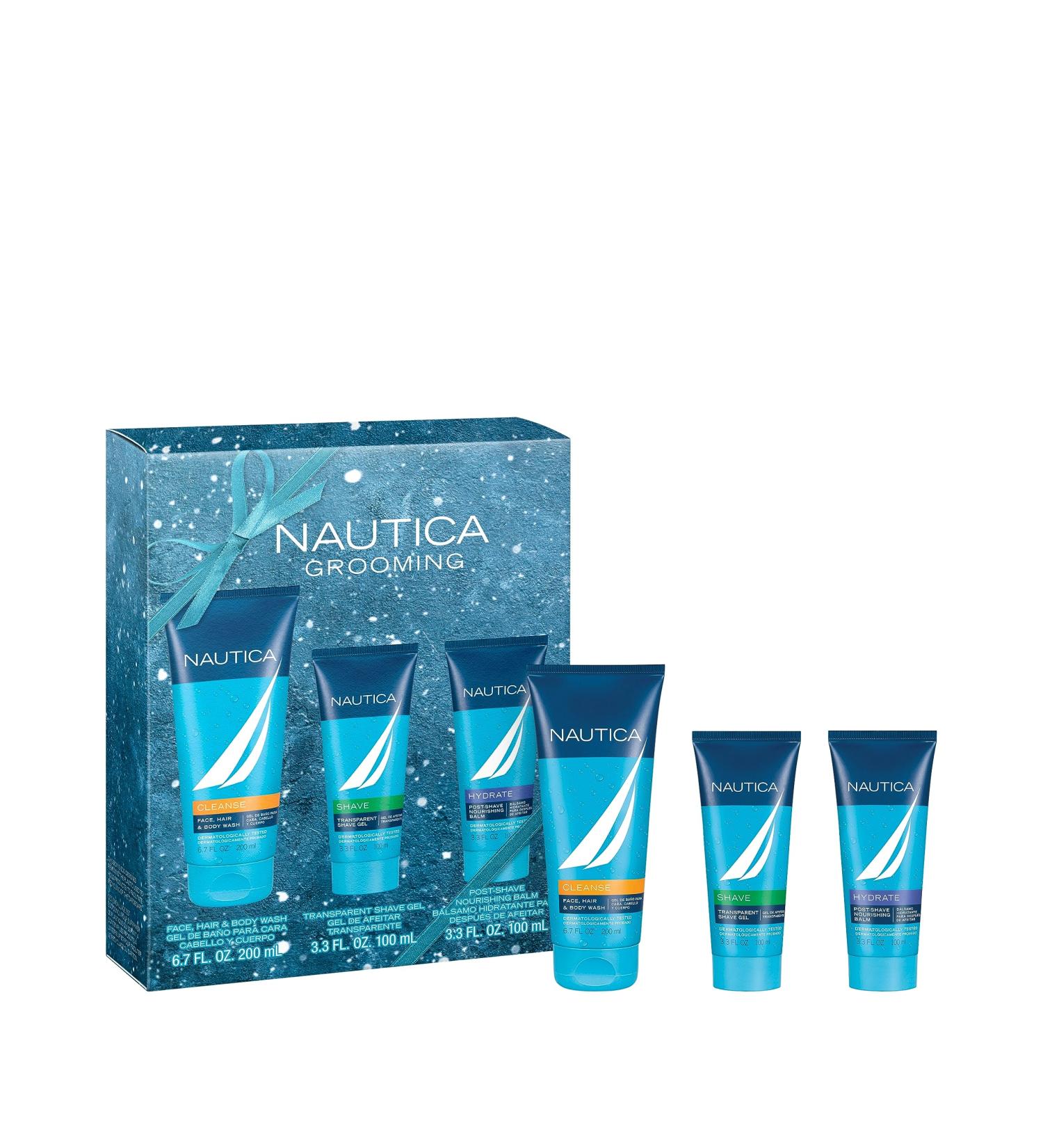Nautica Grooming Men's 3-Piece Gift Set - Premium 6.7 Fl Oz 3.3 Fl Oz | Ideal International Shipping Gift - Buy Online on GoSupps.com