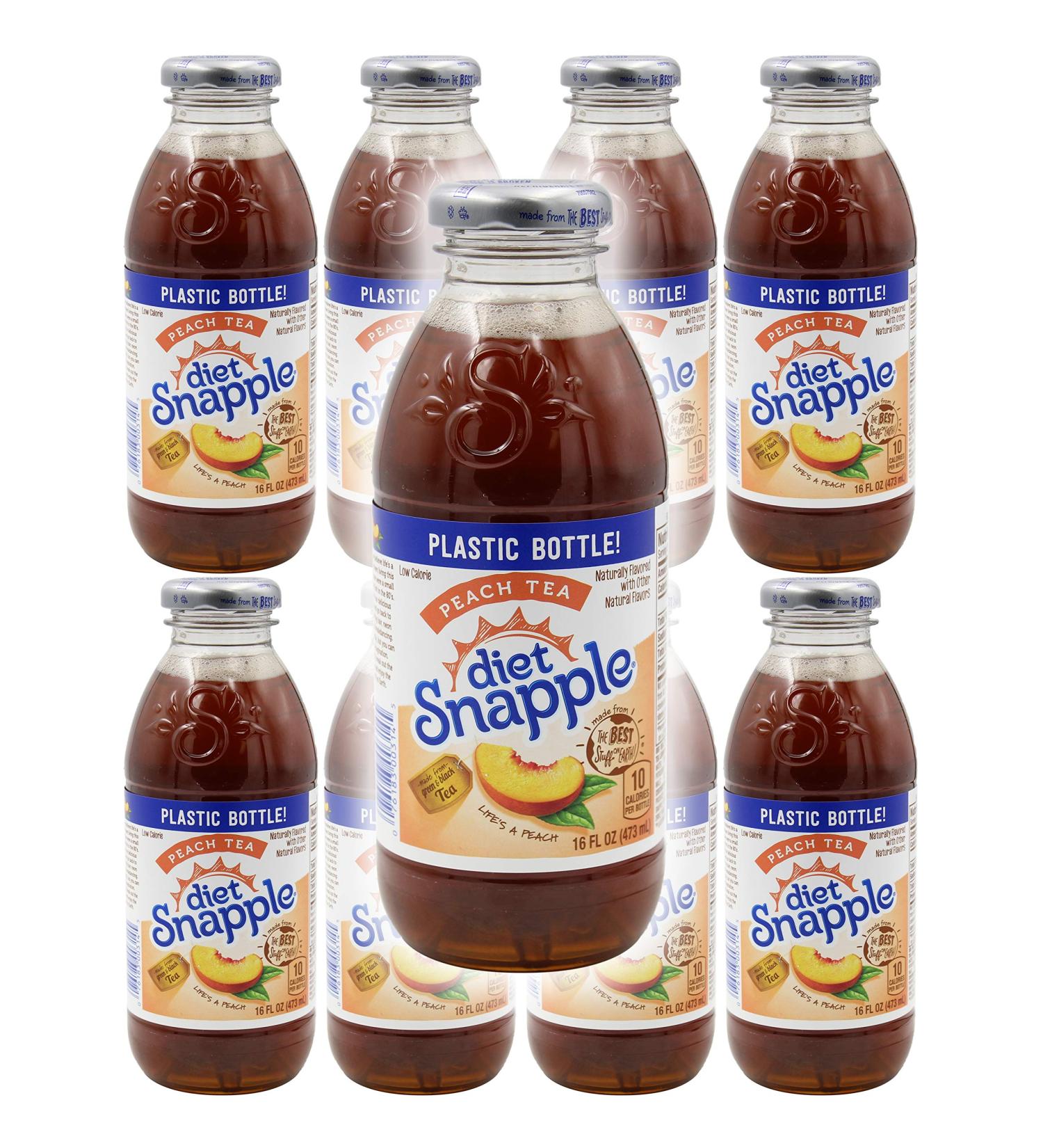 Snapple Diet Peach Iced Tea, 16oz Bottle (Pack of 8, Total of 128 Fl Oz) 16 Fl Oz (Pack of 8)