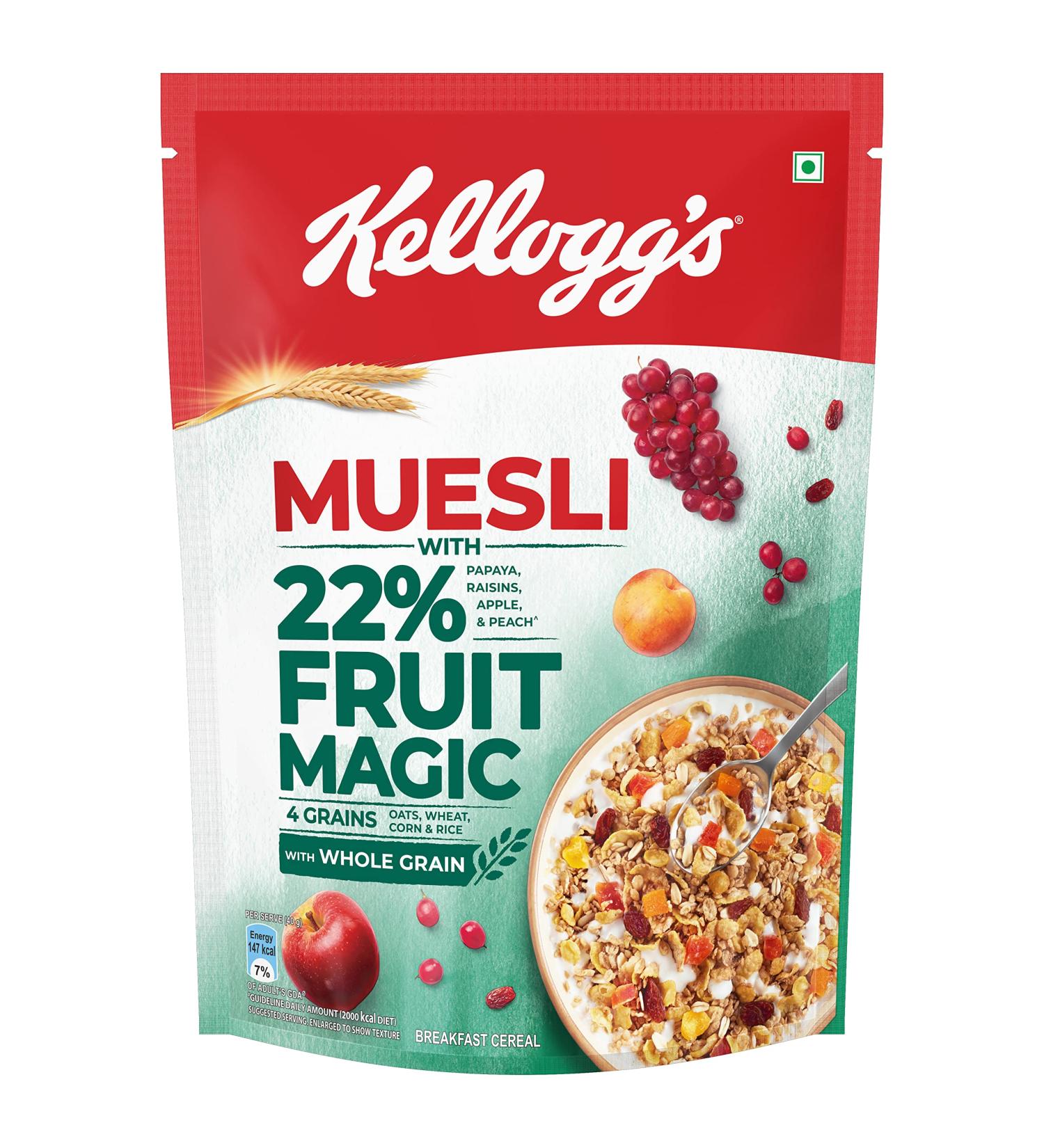 Kellogg's Muesli with 24% Fruit Magic Pouch  500 g - Buy Online on GoSupps.com