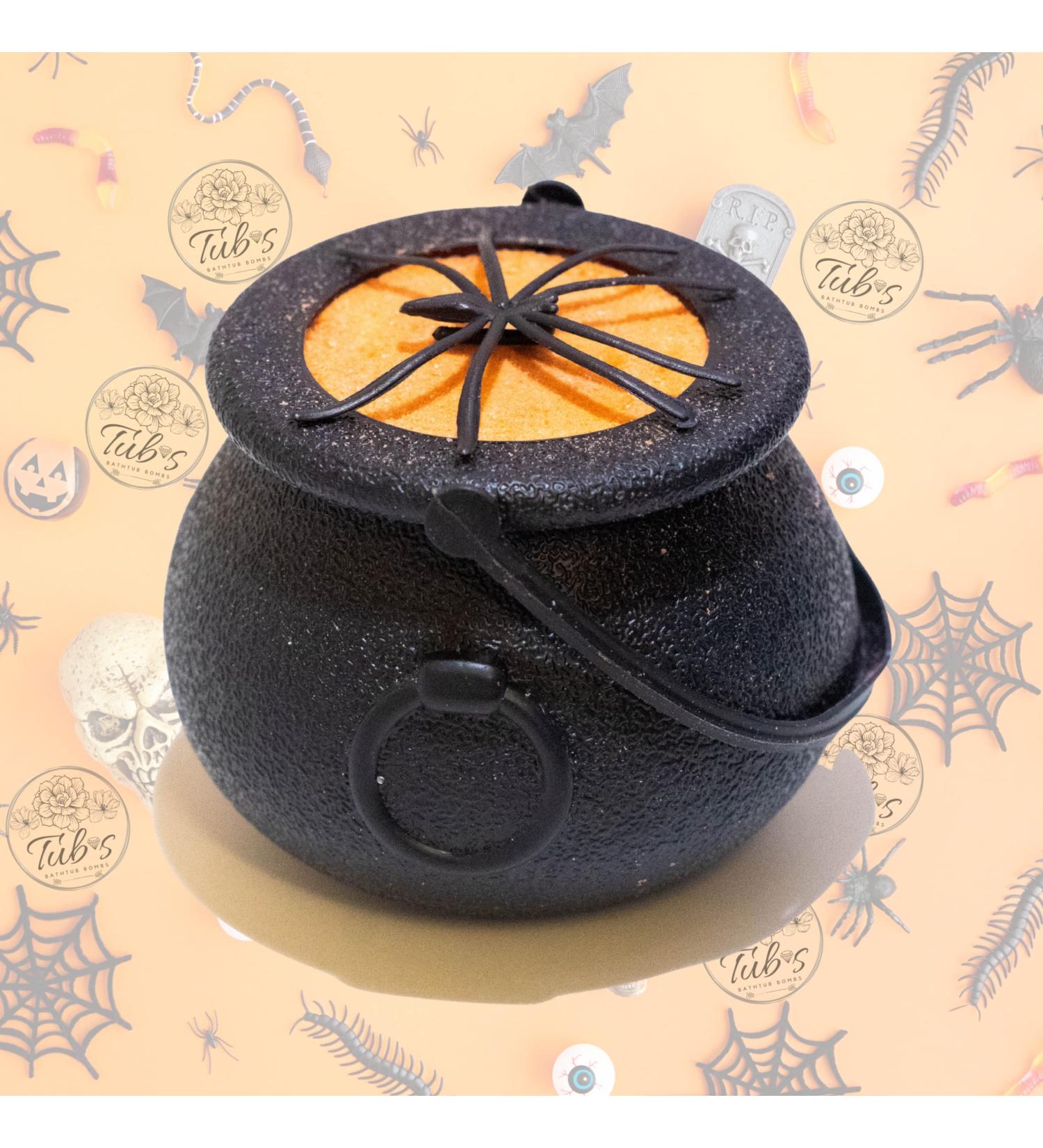 Happy Halloween Spooky Orange Spider Scary Witches Bubbling Cauldron Bath Bomb Fizzer. Handmade in UK. Horror Bubbling Bathbomb Bath Fun - Buy Online on GoSupps.com