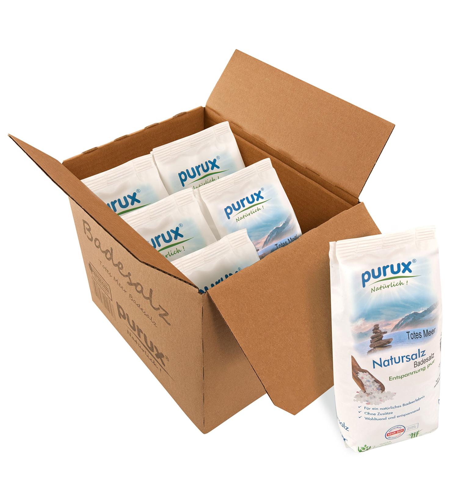 Purux Dead Sea Salt Bath Salt 6kg - Natural White & Sustainably Packed | International Shipping Available - Buy Online on GoSupps.com